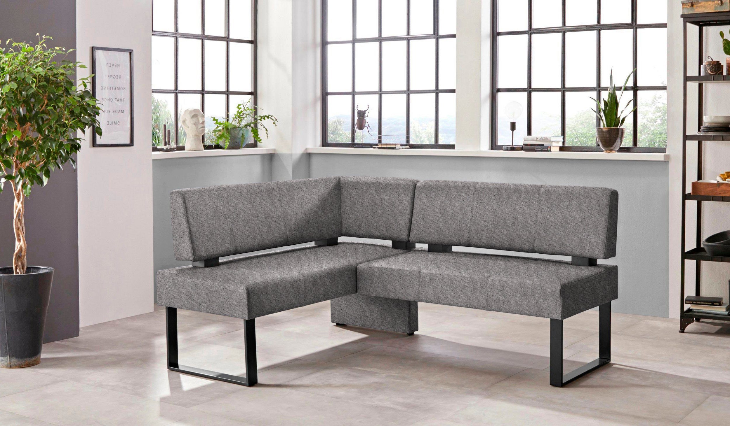 Home affaire Hoekbank Oliver met metalen frame, keukenbank verschillende hoezen cord eetkamerbank ottos choice