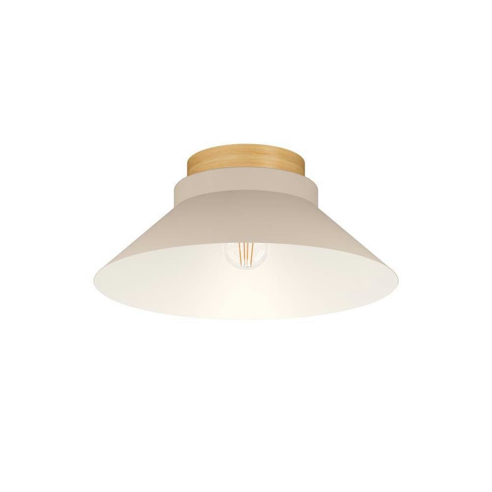 EGLO Plafondlamp MOHARRAS Plafondlamp, FSC100HB, hout in natuur en metaal in zandkleur, E27 (1 stuk)