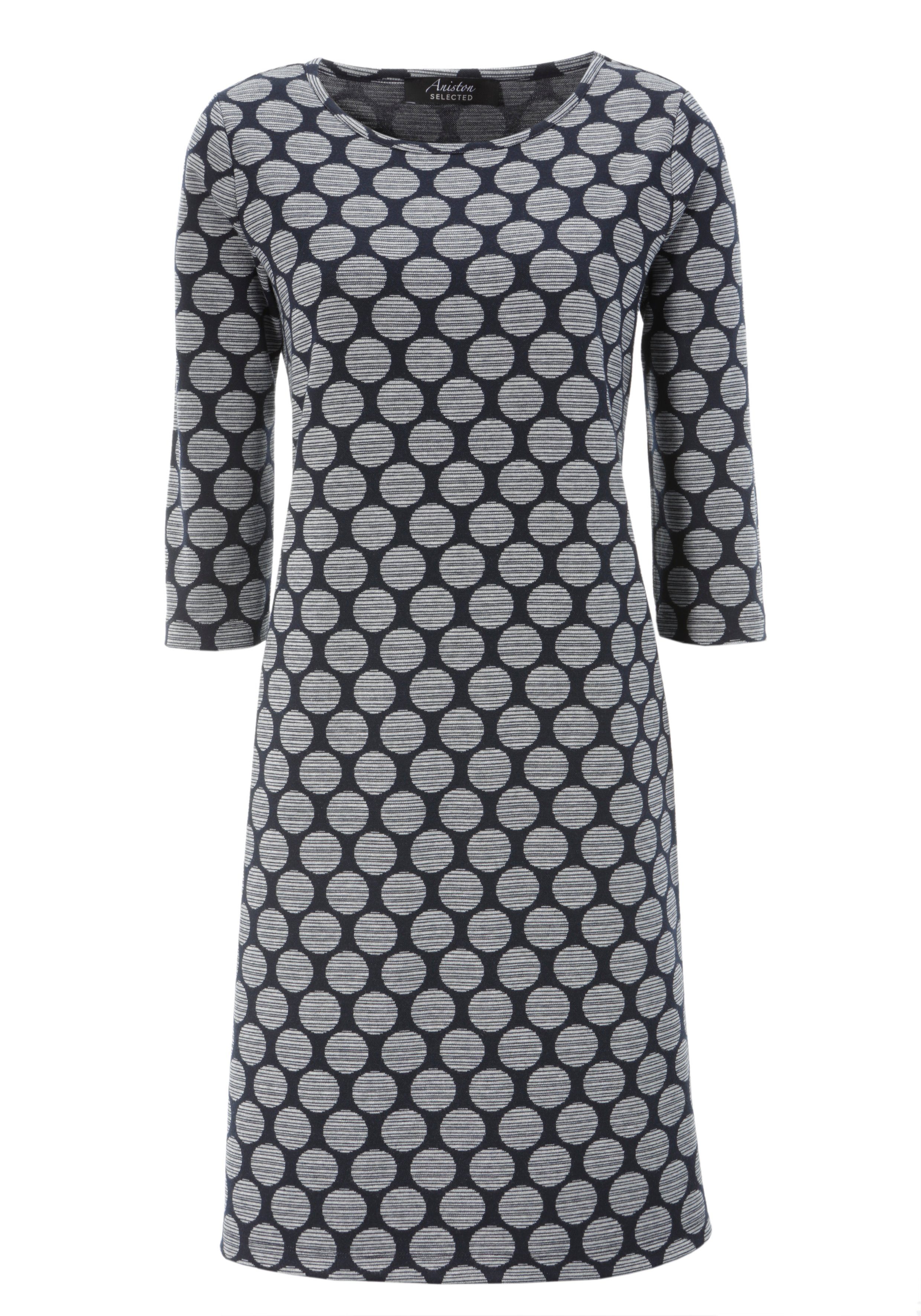 Aniston SELECTED Jerseyjurk met stippen & strepen