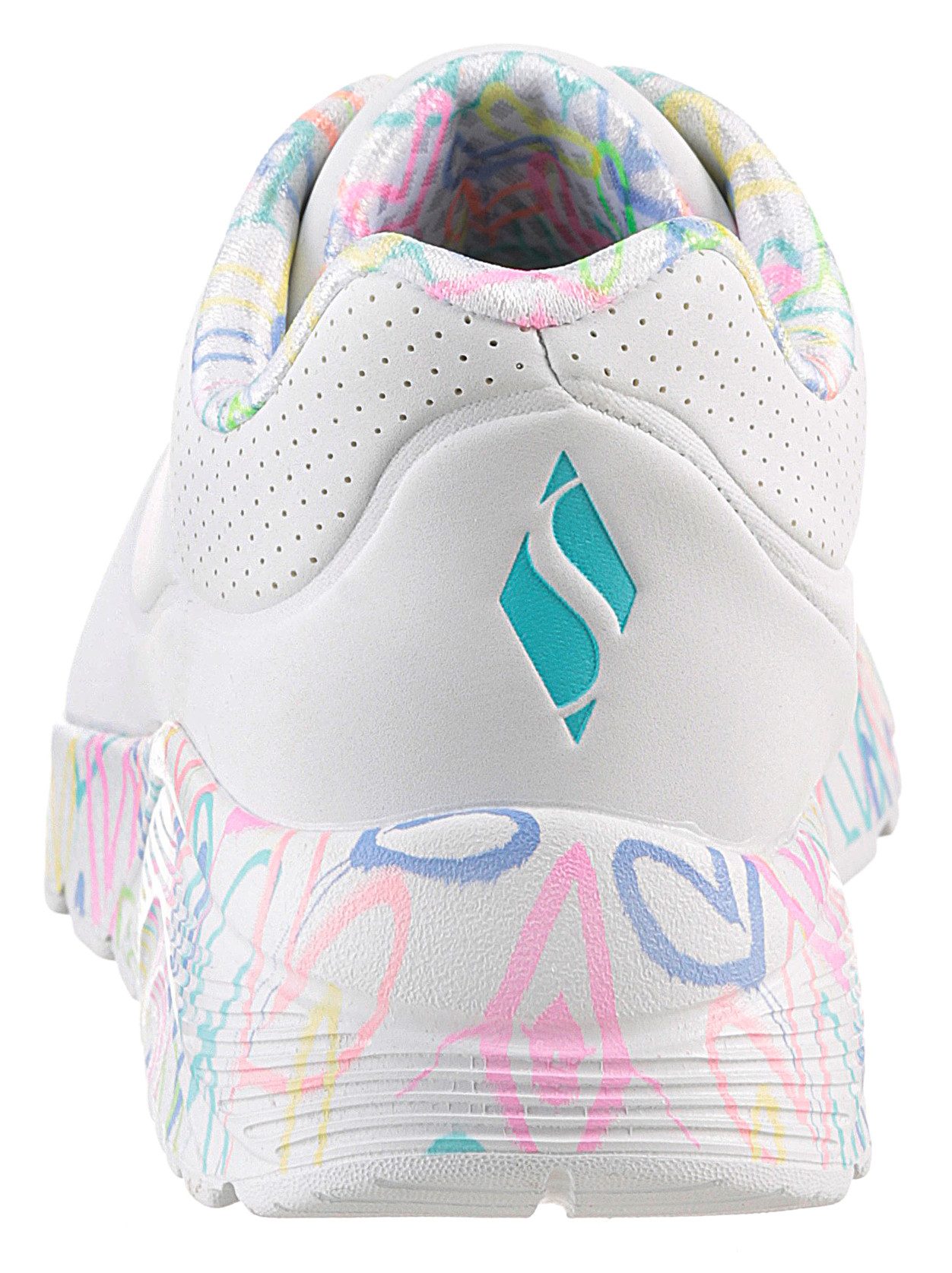 Skechers Sneakers UNO LITE-LOVELY LUV , veterschoen met bedrukte zool, maat sjabloon te downloaden