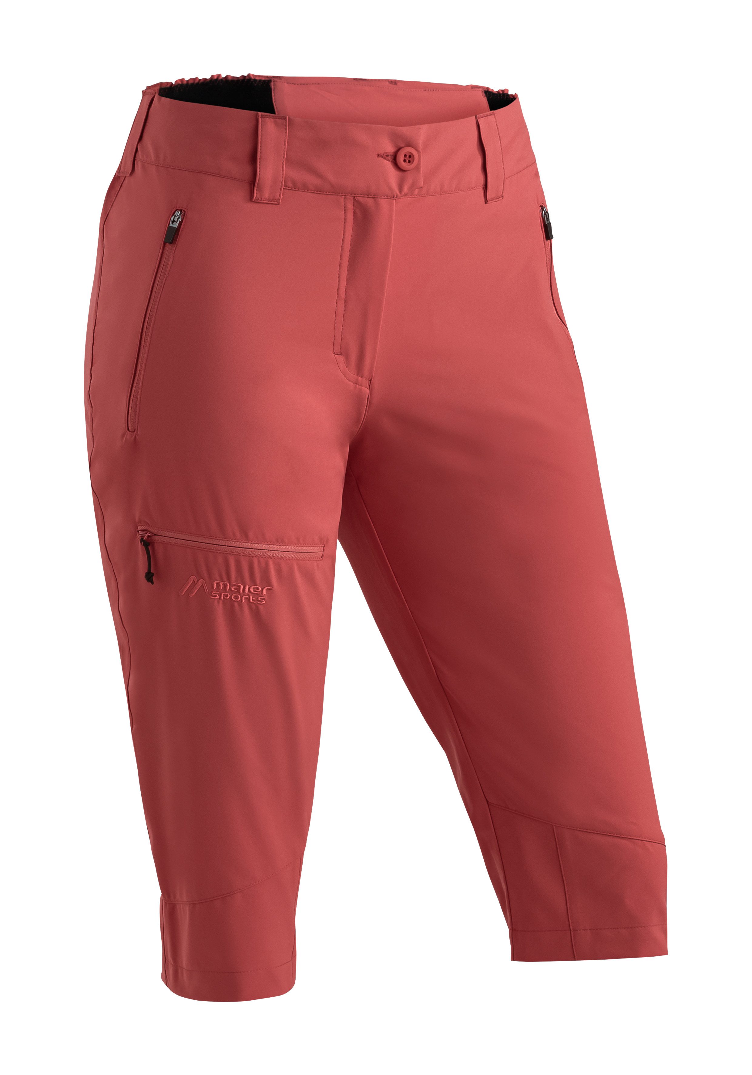 Maier Sports Outdoorbroek Lulaka capri loop Dames wandelbroek, elastische functionele broek met 3 zakken, regular fit dames broeken maat 44 rood