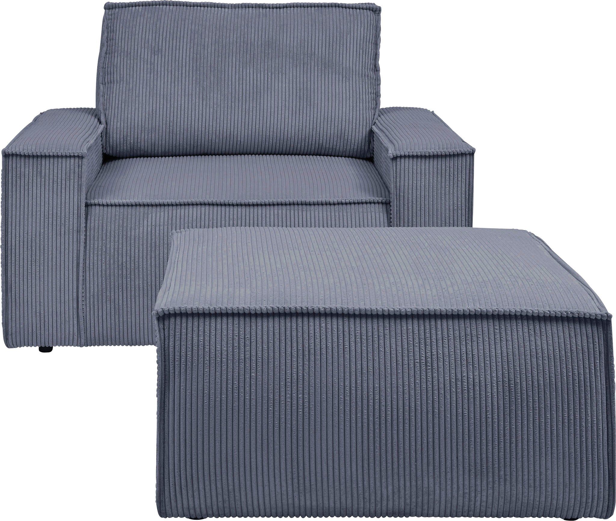 Home affaire Fauteuil Sherwood Loveseat en hocker als set, passend bij de bekleding-serie SHERWOOD