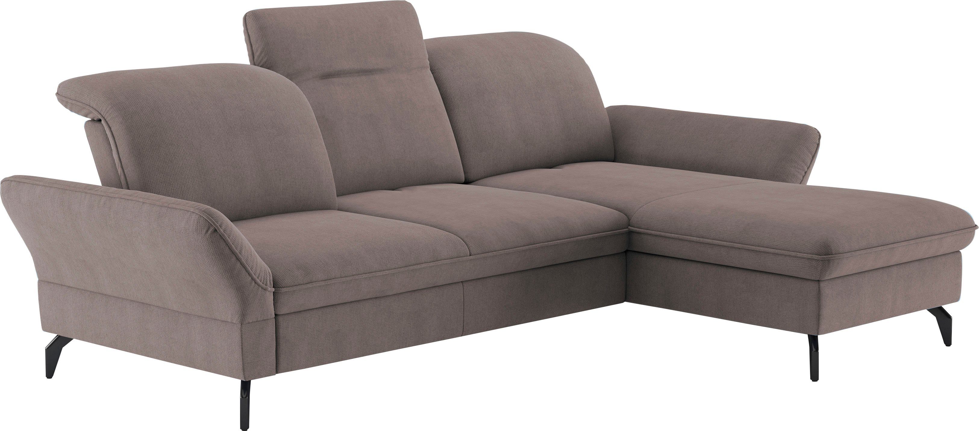 sit&more Hoekbank Leandro L-vorm Naar keuze met bed, hoofdbord en armleuningfunctie, en bedkist