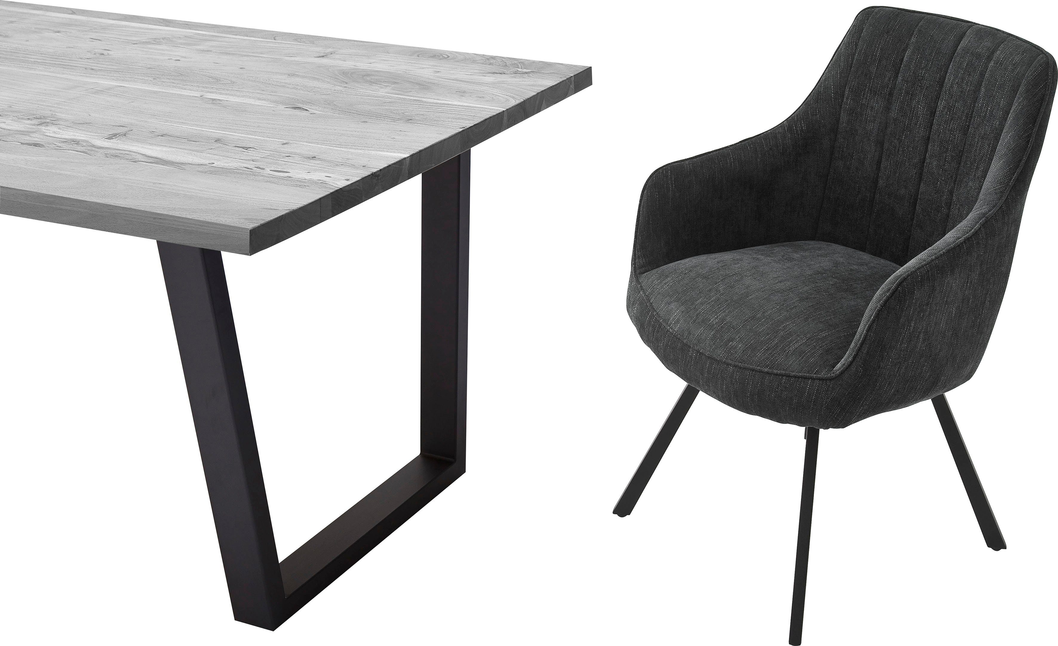 MCA furniture Eetkamerstoel Sassello Stoel 180º draaibaar met nivellering, bekleding, belastbaar tot 120 kg (set, 2 stuks)