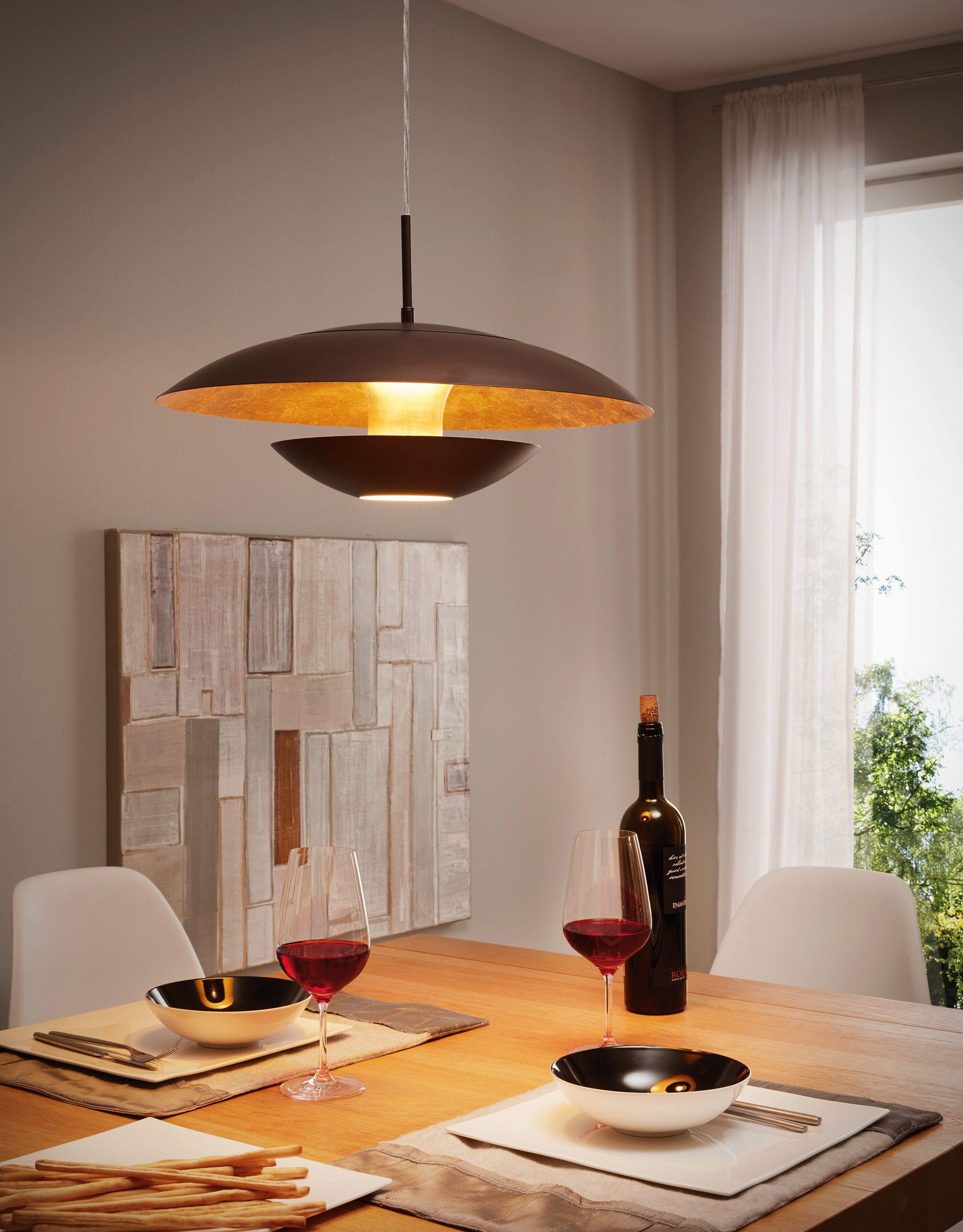 EGLO Hanglamp NUVANO Hanglamp, staal, IP20, E27, eettafellamp, retro, hanglamp
