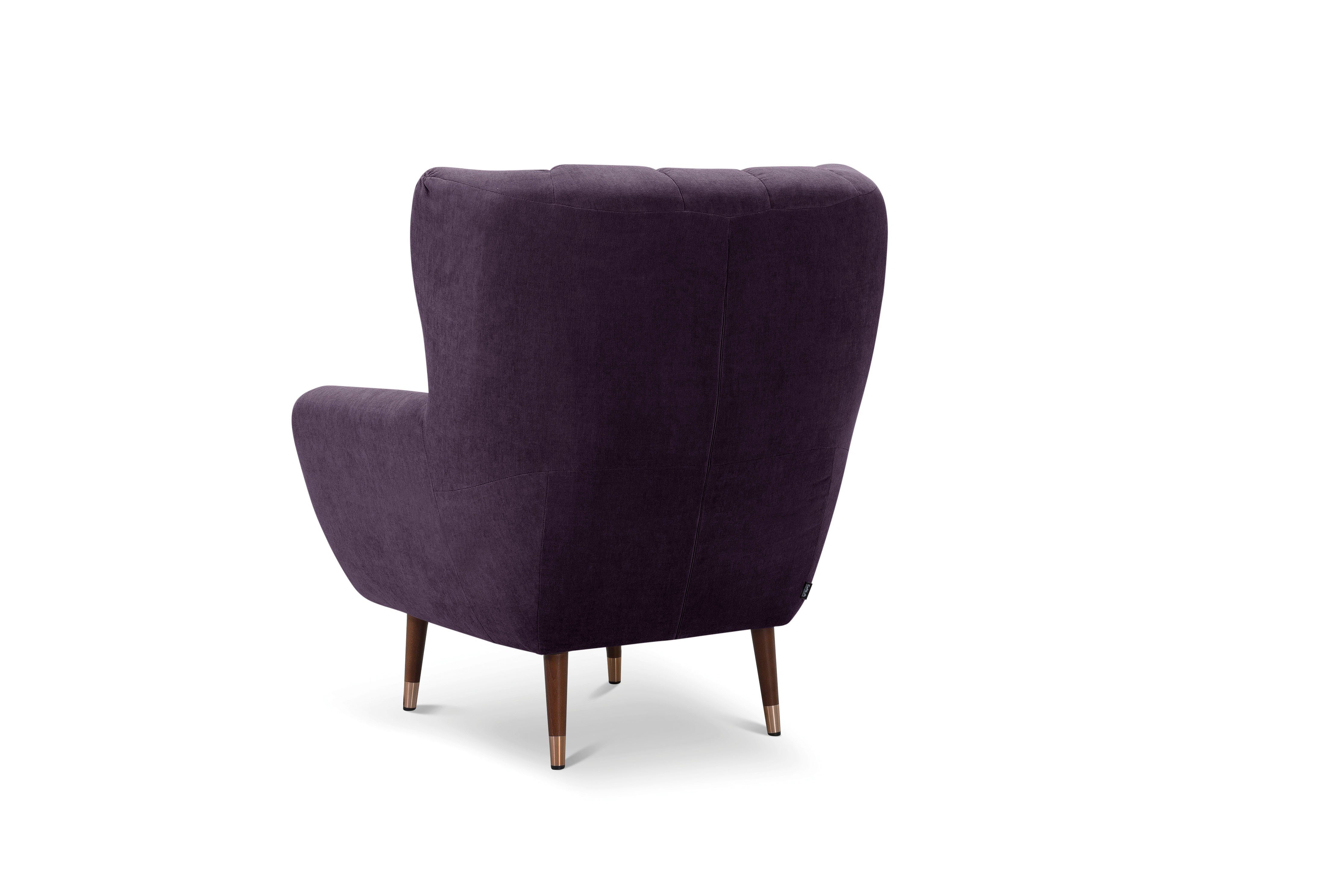 exxpo - sofa fashion Fauteuil Polly, oorfauteuil, loungestoel comfortabel met hoge rugleuning, hoge poten, hoogwaardige bekledingen
