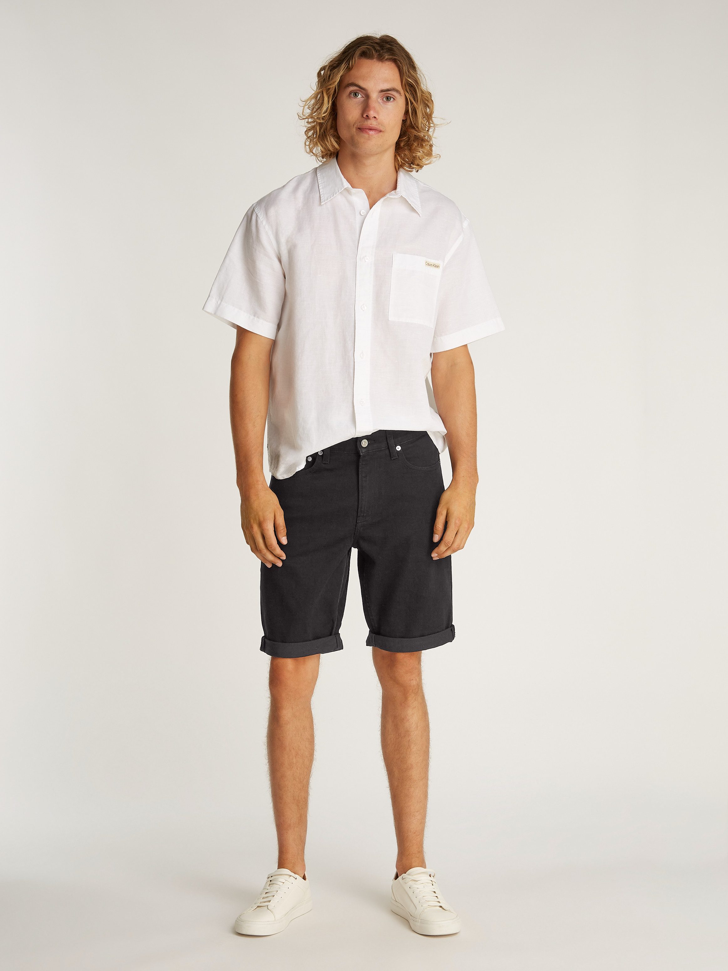Calvin Klein Short SLIM SHORT met omslagzoom