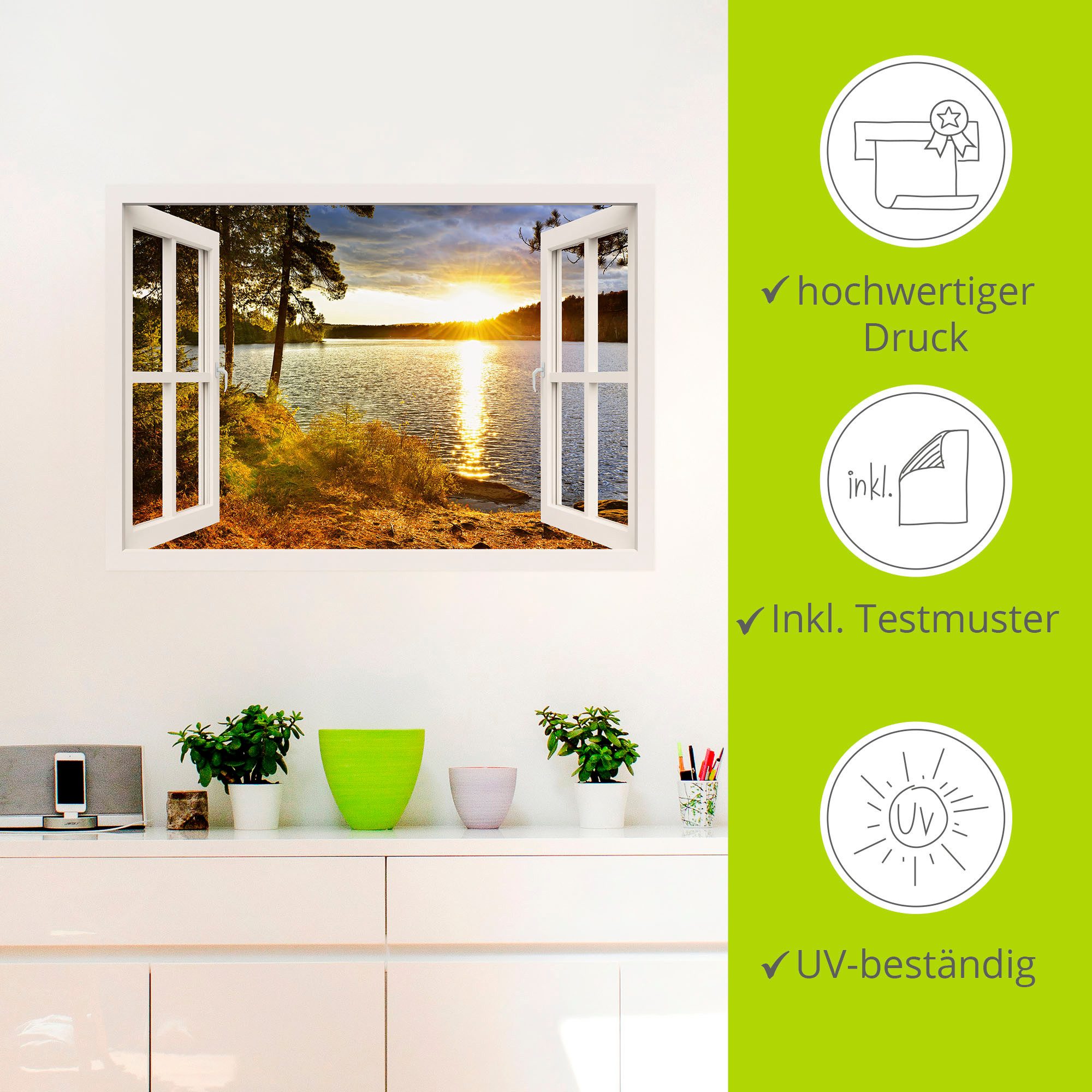 Artland Artprint Zonsondergang in Algonquin park als artprint op linnen, poster, muursticker in verschillende maten