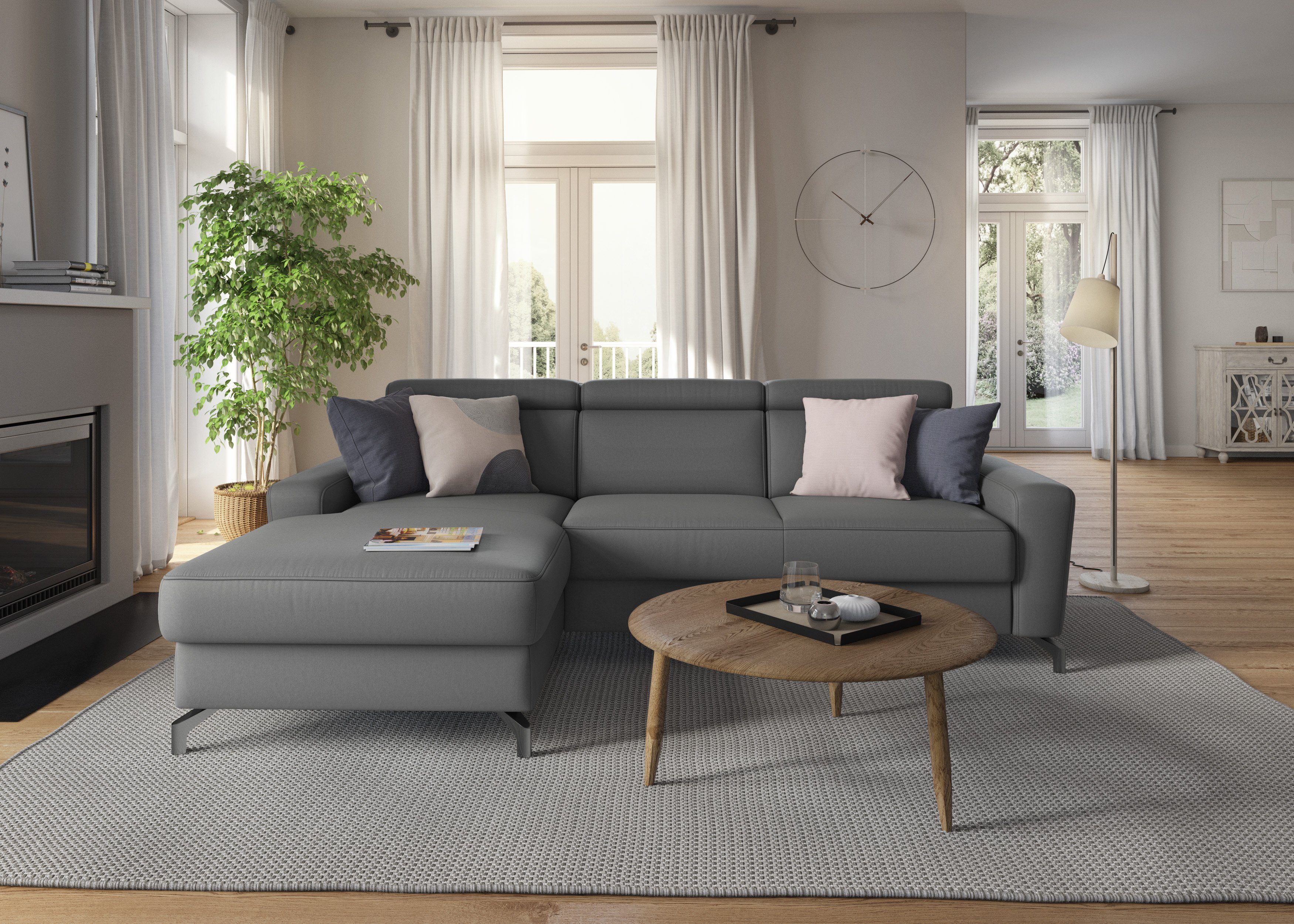sit&more Hoekbank Scarlett L-vorm met verstelbare hoofdsteun, naar keuze met slaapfunctie, bedkist