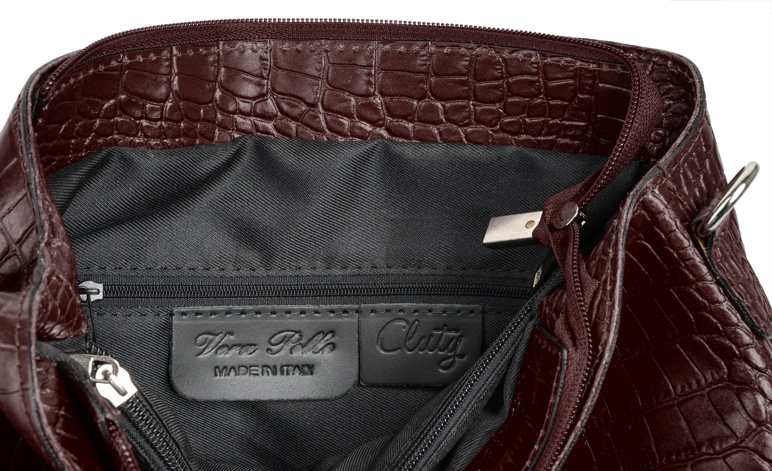 Cluty Schoudertas echt leer, made in italy