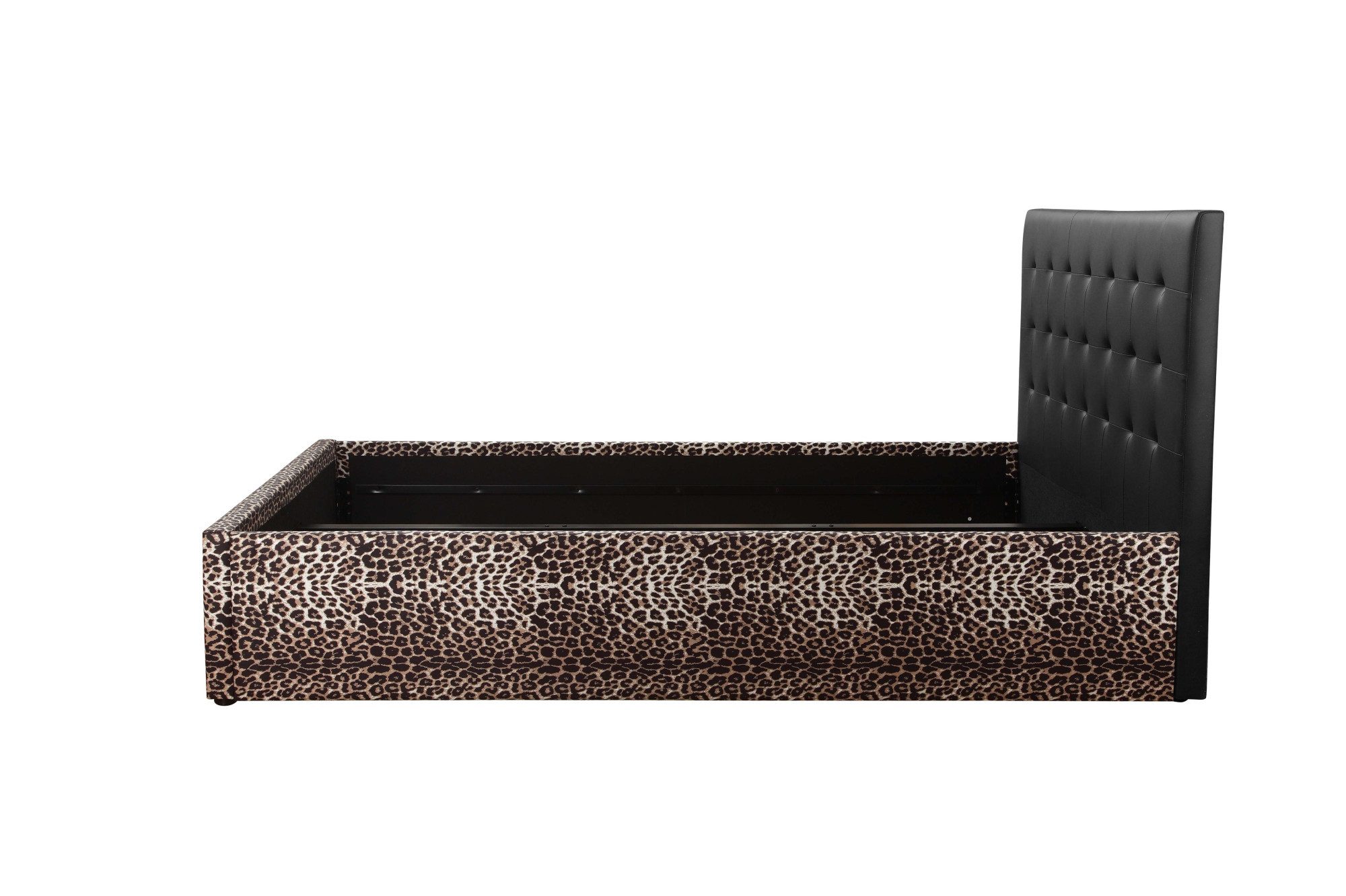 Home affaire Gestoffeerd bed Hamar-Leo, OTTO's Choice, luipaardbed, kunstleer met fluweelstof