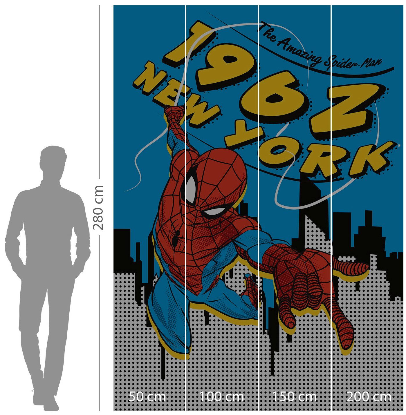 Komar Vliesbehang Digitale print vlies - Spider-Man 1962 - Afmeting 200 x 280 cm