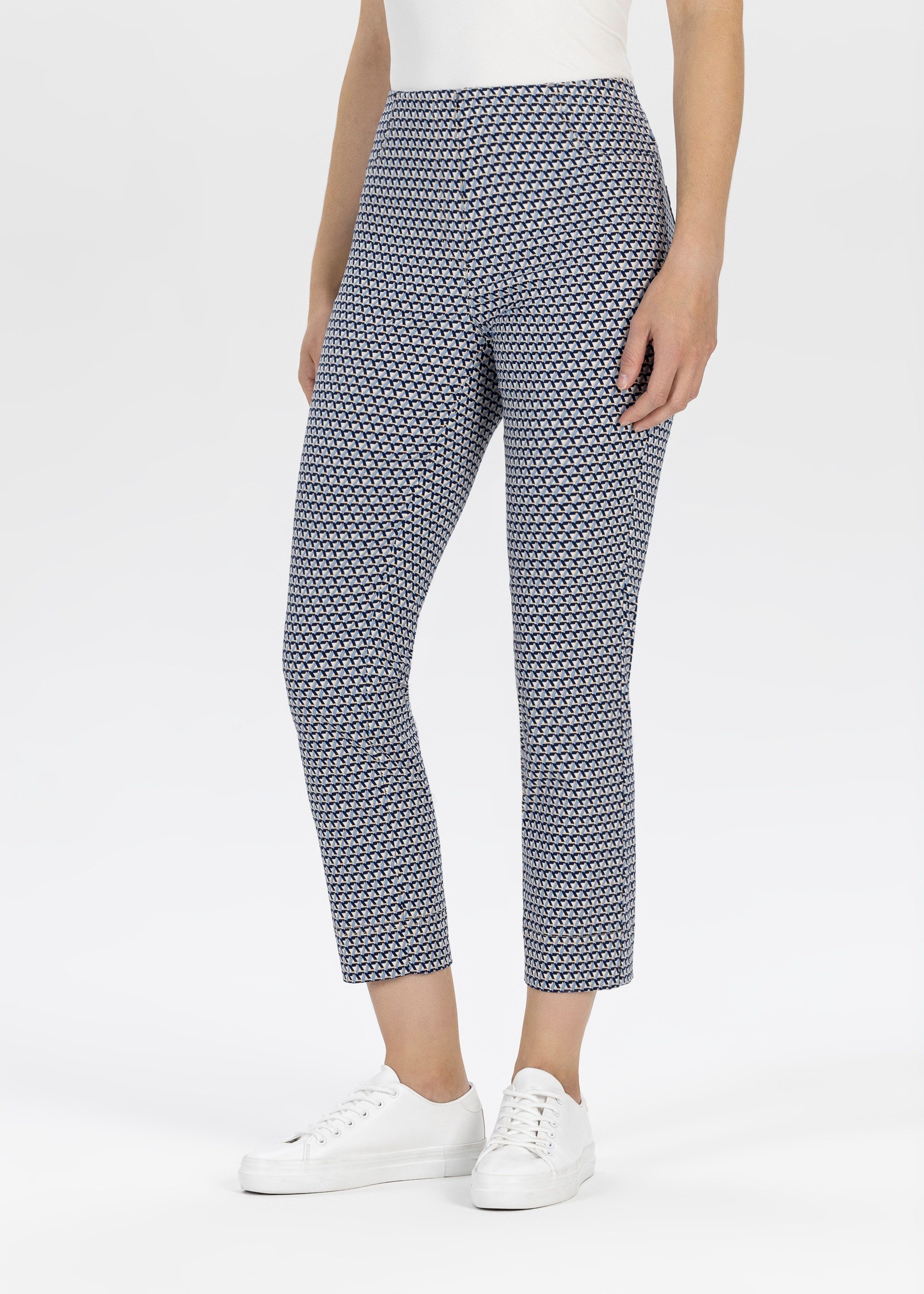 Stehmann 3/4 broek met mini- patroon dames 7/8-broeken maat 48 blauw