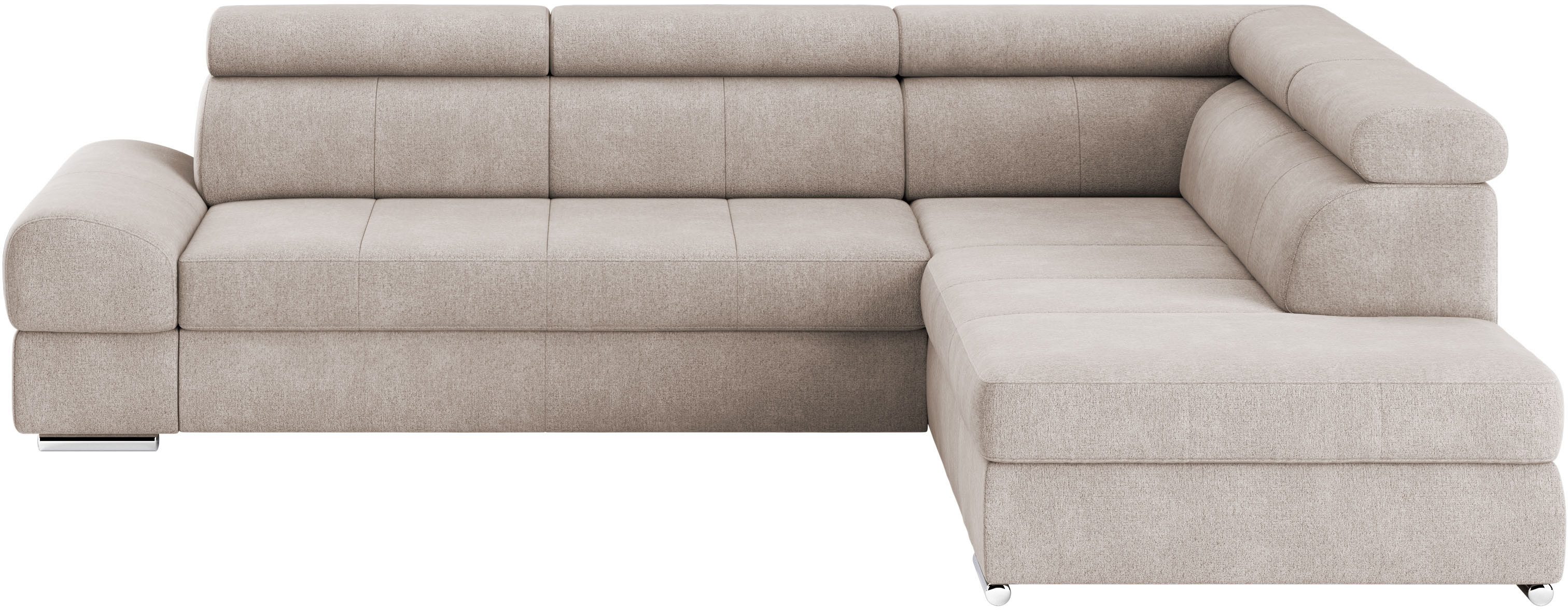 sit&more Hoekbank Broadway L-vorm met verstelbare hoofdsteunen, naar keuze met slaapfunctie