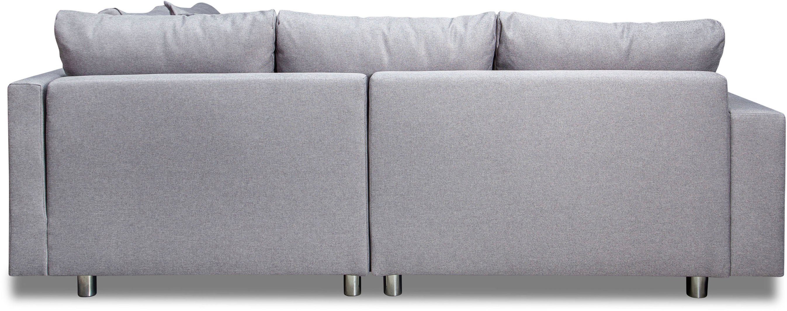 COLLECTION AB Hoekbank Cannes L-vorm met hocker, inclusief slaapfunctie