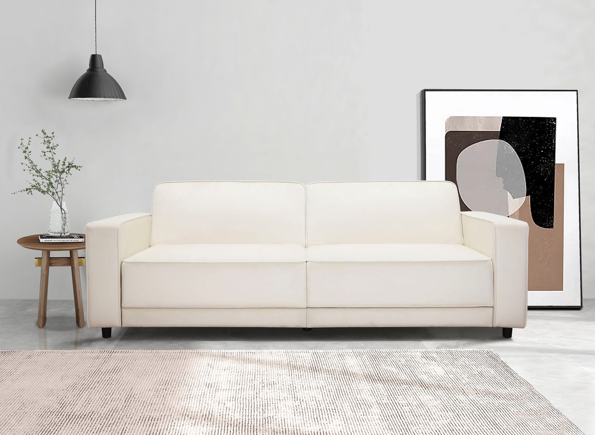 Dorel Home 3-zitsbank Allie slaapbank 225 cm Slaapbank functie (108/190cm), trendy ribfluweel of onderhoudsvriendelijk velours