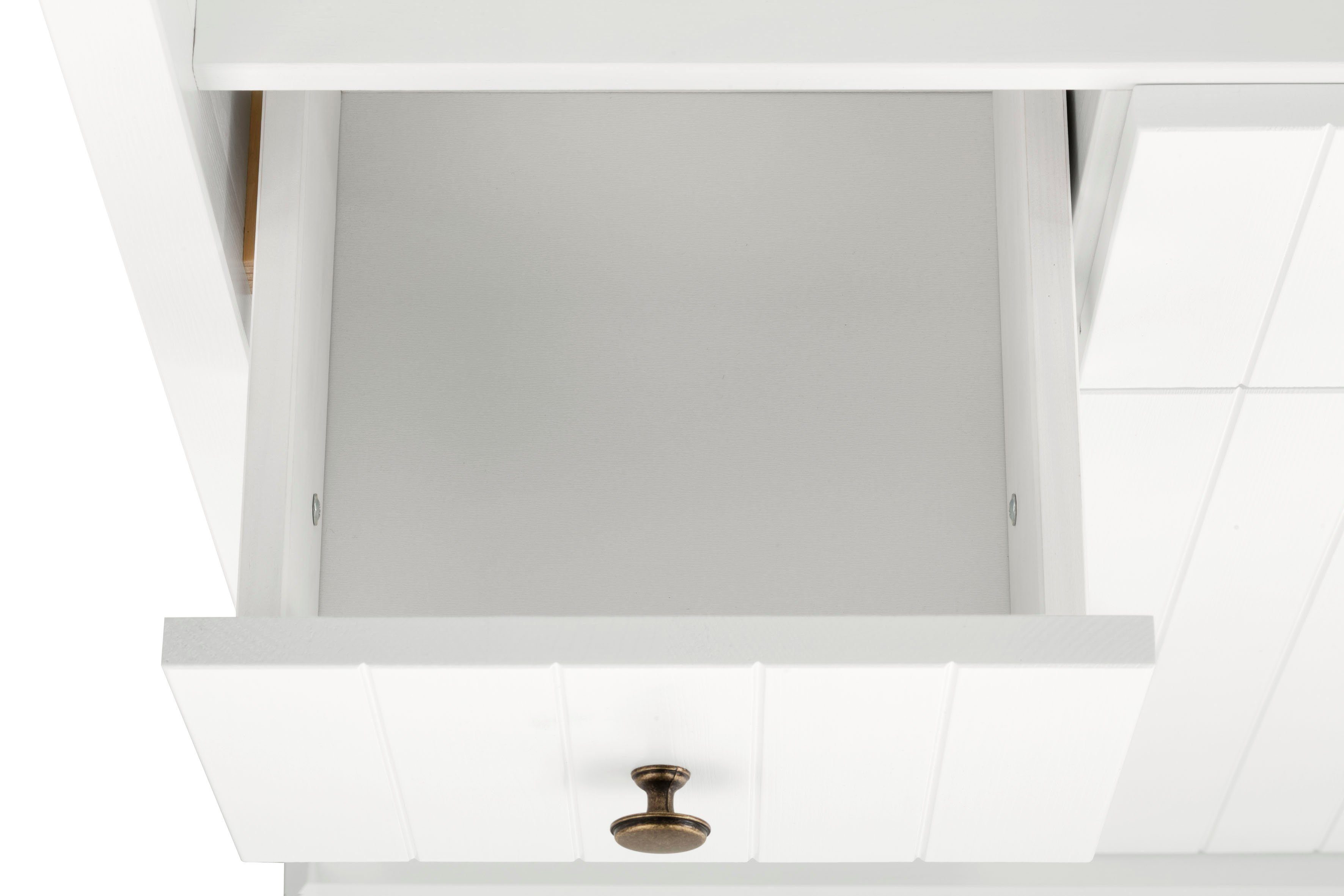 Home affaire Hoge kast Vili Badkamerkast, hoogte 175 cm, 2 lades, 3 deuren, van massief hout
