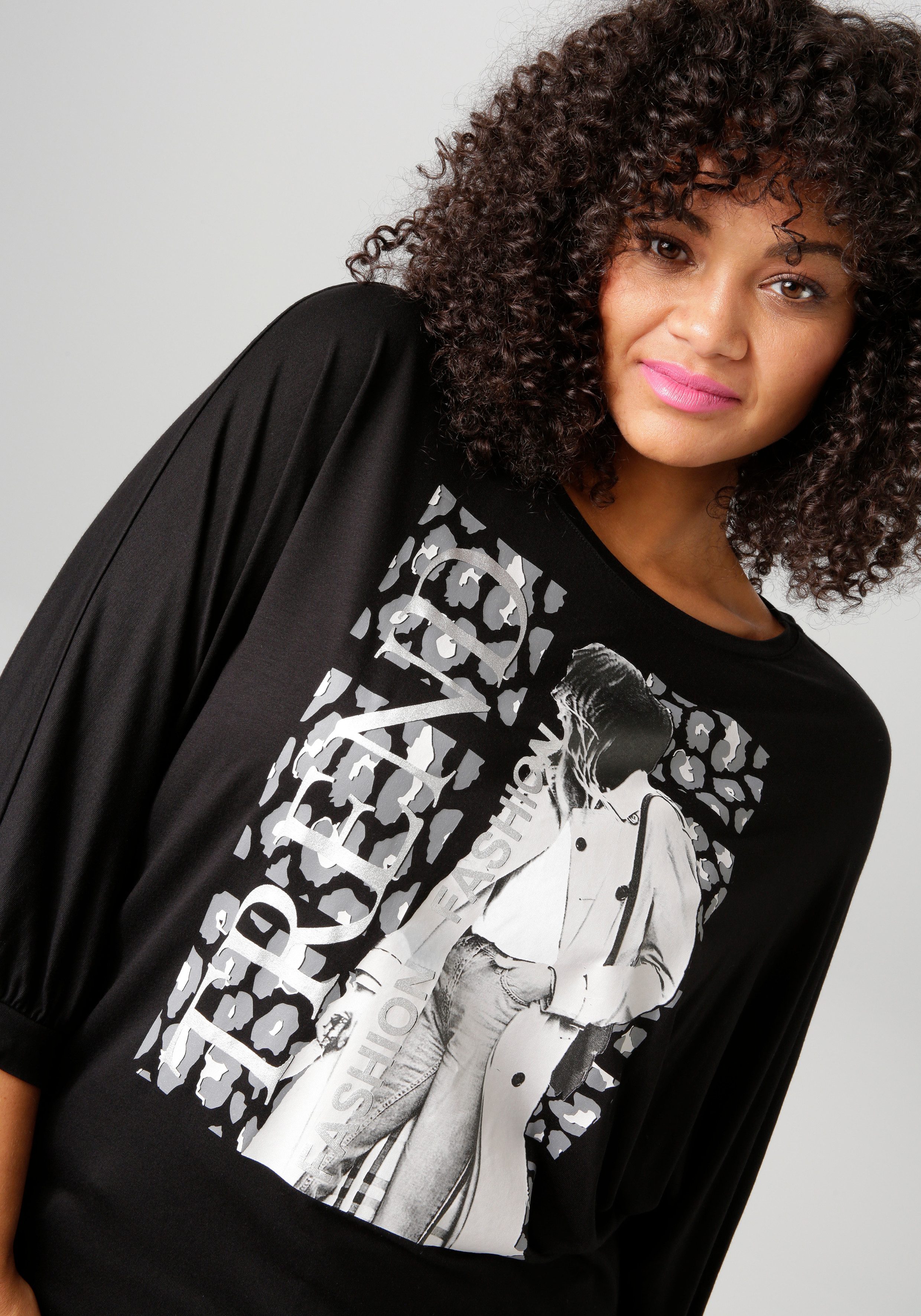 Aniston PLUS Shirt met 3/4 mouwen met trendy printmotief - nieuwe kollectie