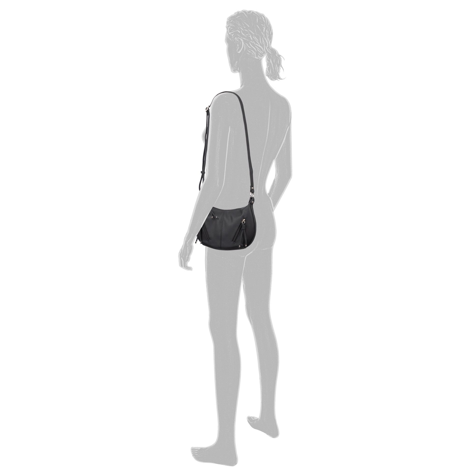 Tom Tailor Schoudertas Caia uit zacht nerf nubuckleer-imitatie, praktisch en multifunctioneel