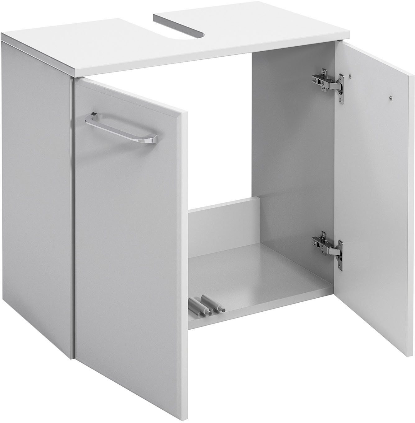 Saphir Badmeubelset Quickset 2-delig, wastafelonderkast en LED-spiegelkast zonder wastafel, incl. deurdempers, 5 deuren, 6 legplanken (set)