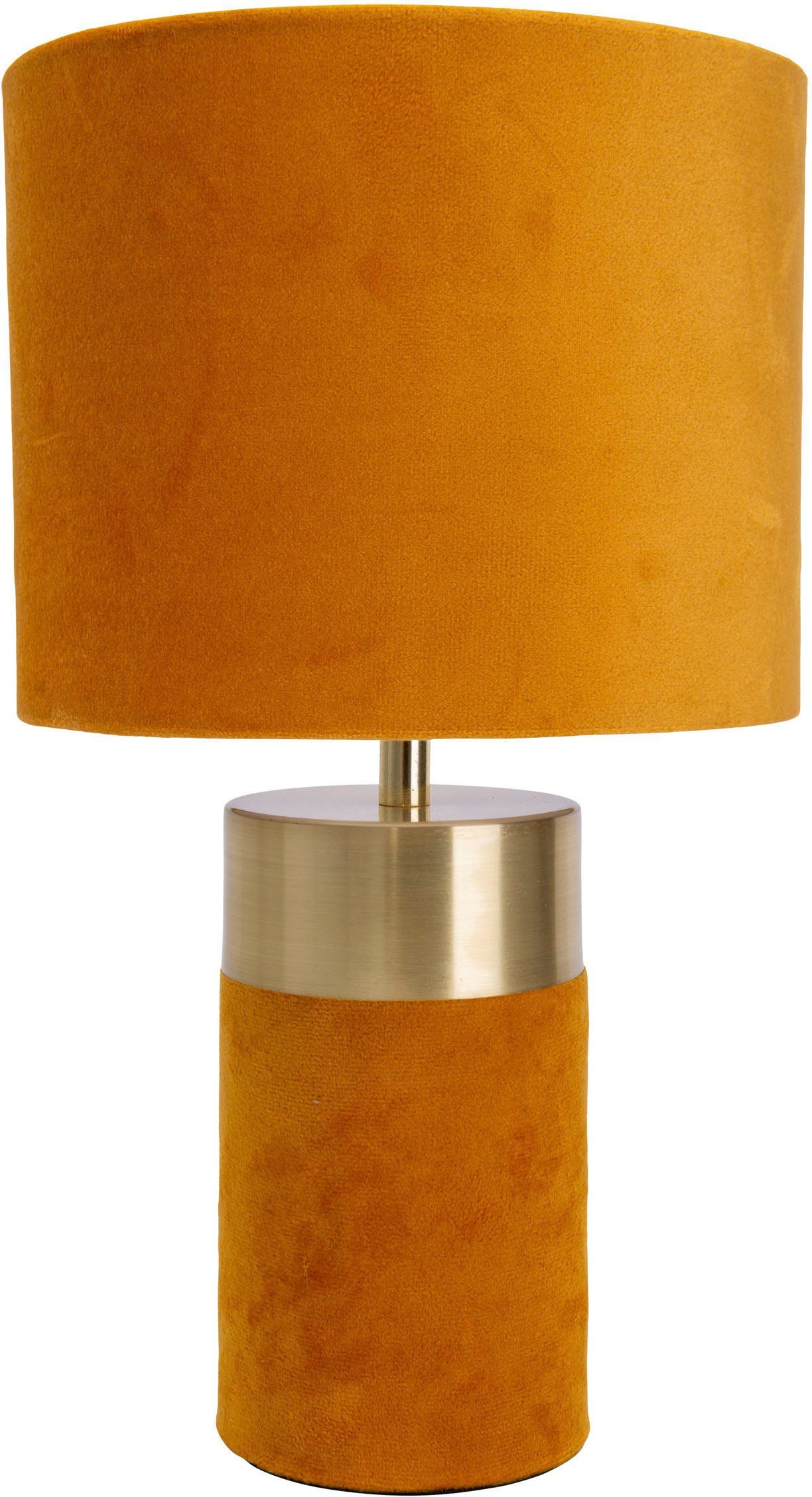 näve Tafellamp Bordeaux 1xe14, textielkap bruin, voet bruin-goudkleur, h: 32cm, aansluiting 150cm (1 stuk)