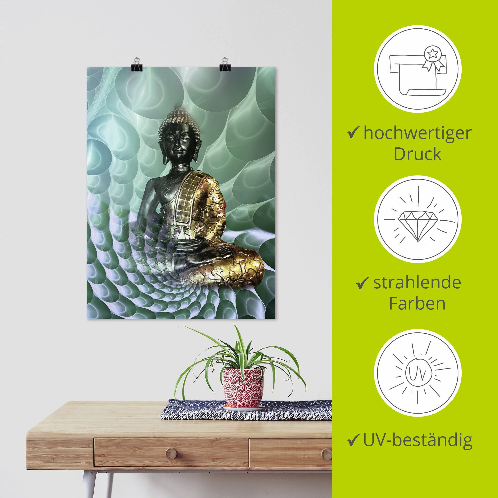 Artland Artprint Boeddha’s droomwereld CB als artprint van aluminium, artprint voor buiten, artprint op linnen, poster, muursticker