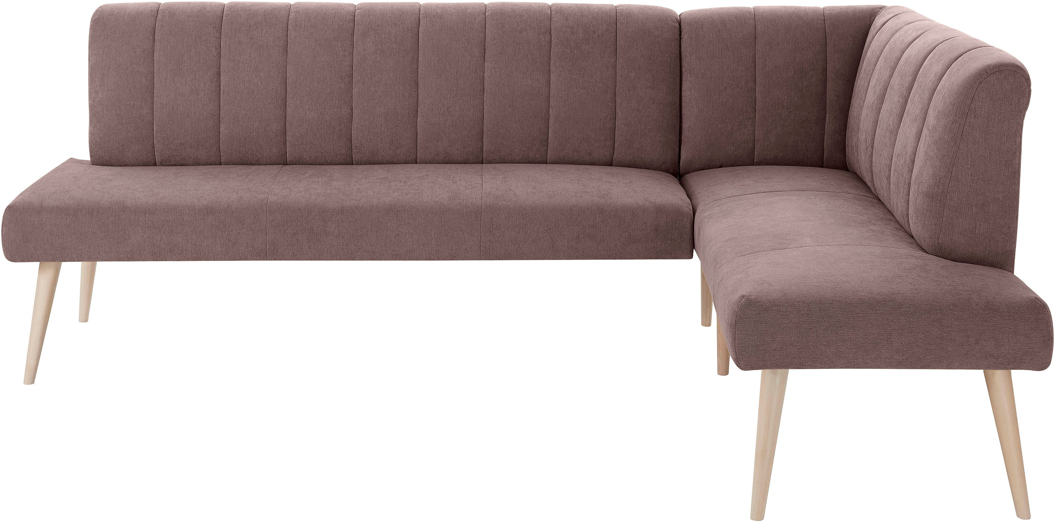 exxpo - sofa fashion Hoekbank Costa, moderne rugstikking, comfortabel en elegant, hoge houten voet
