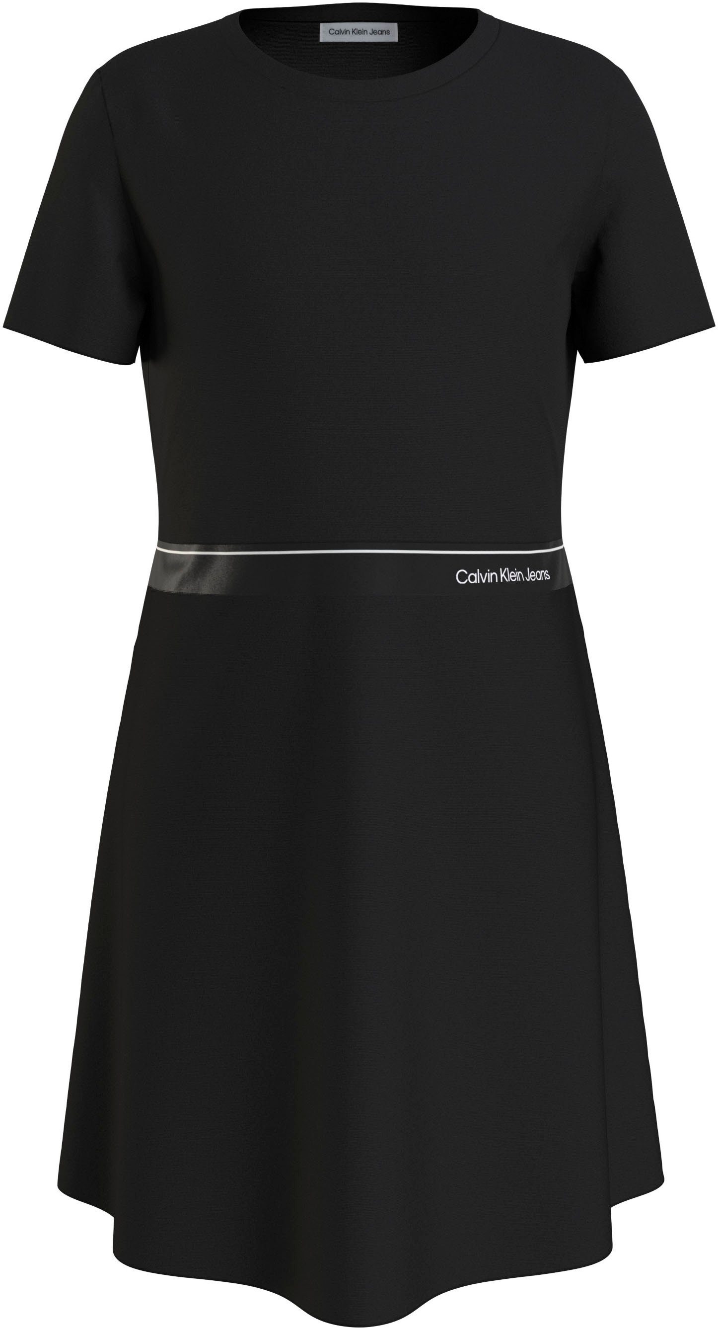 Calvin Klein Blousejurk PUNTO LOGO TAPE SS DRESS voor kinderen tot 16 jaar