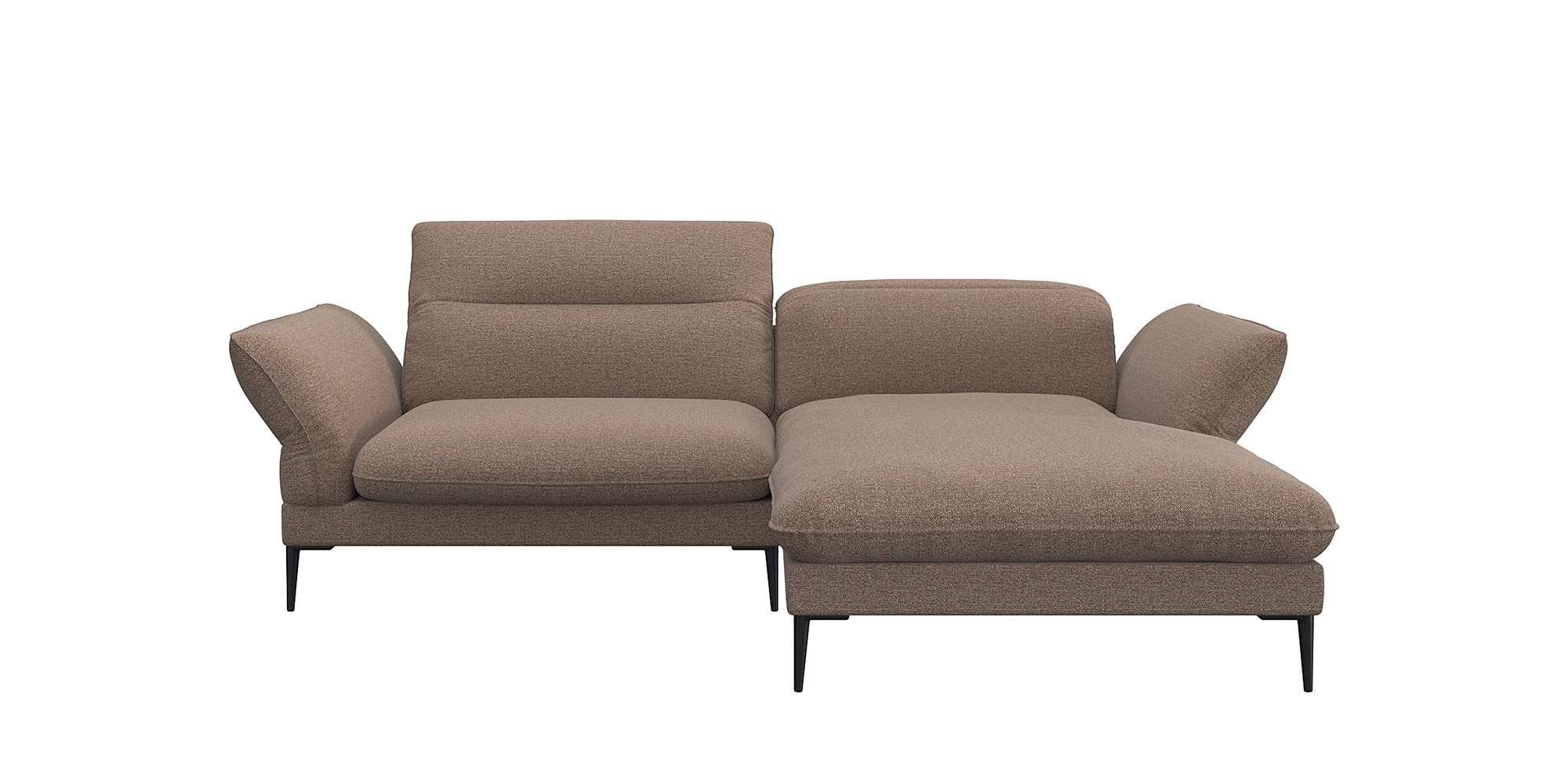 FLEXLUX Hoekbank Salino, functionele bank met recamiere, relaxbank, hoekbank Bank met arm- en hoofdeinde verstellingen, koudschuim & staalgolven