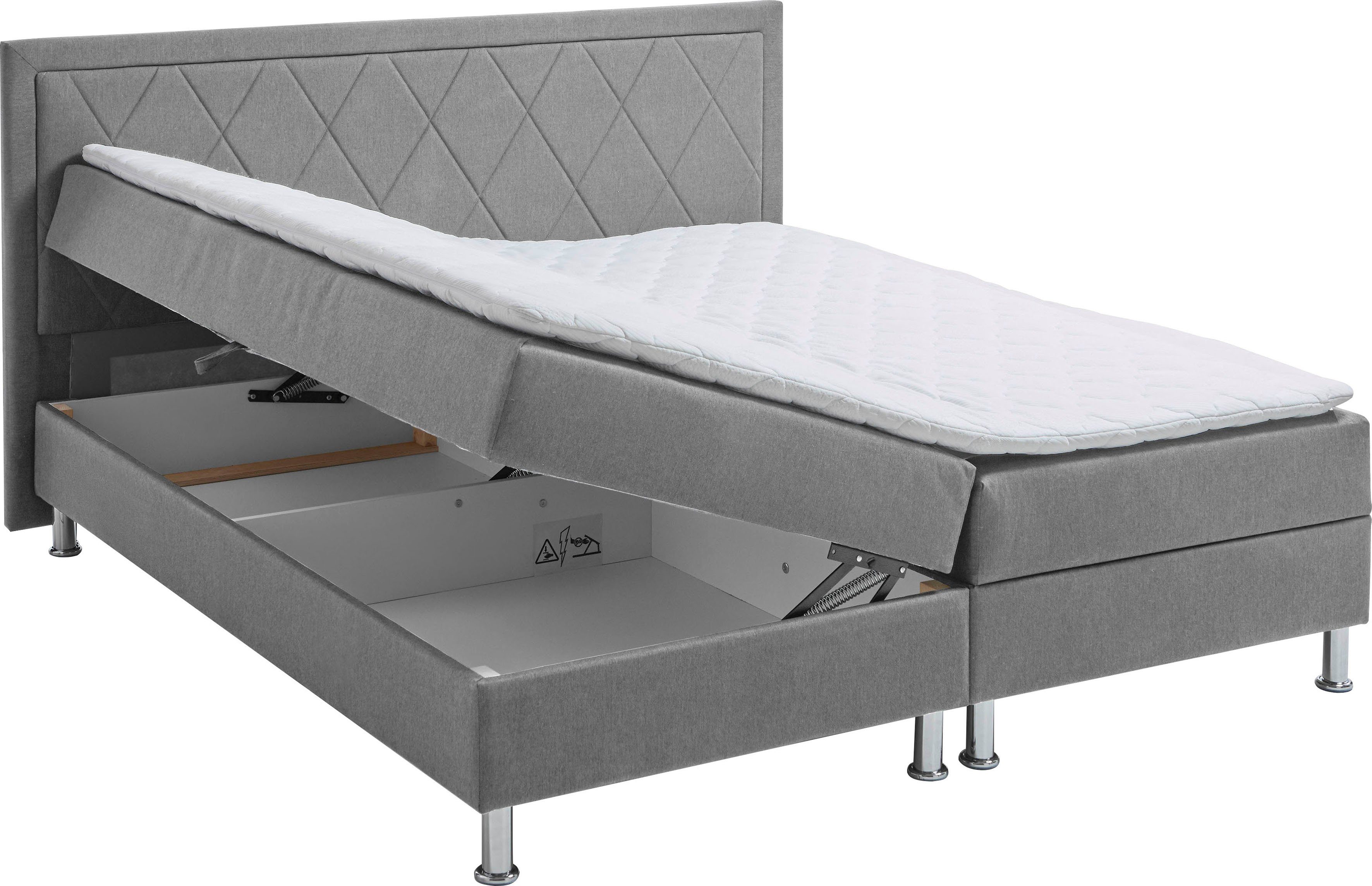 ATLANTIC home collection Boxspring Helen Pocketveringsmatras en topmatras, naar keuze met bedkist
