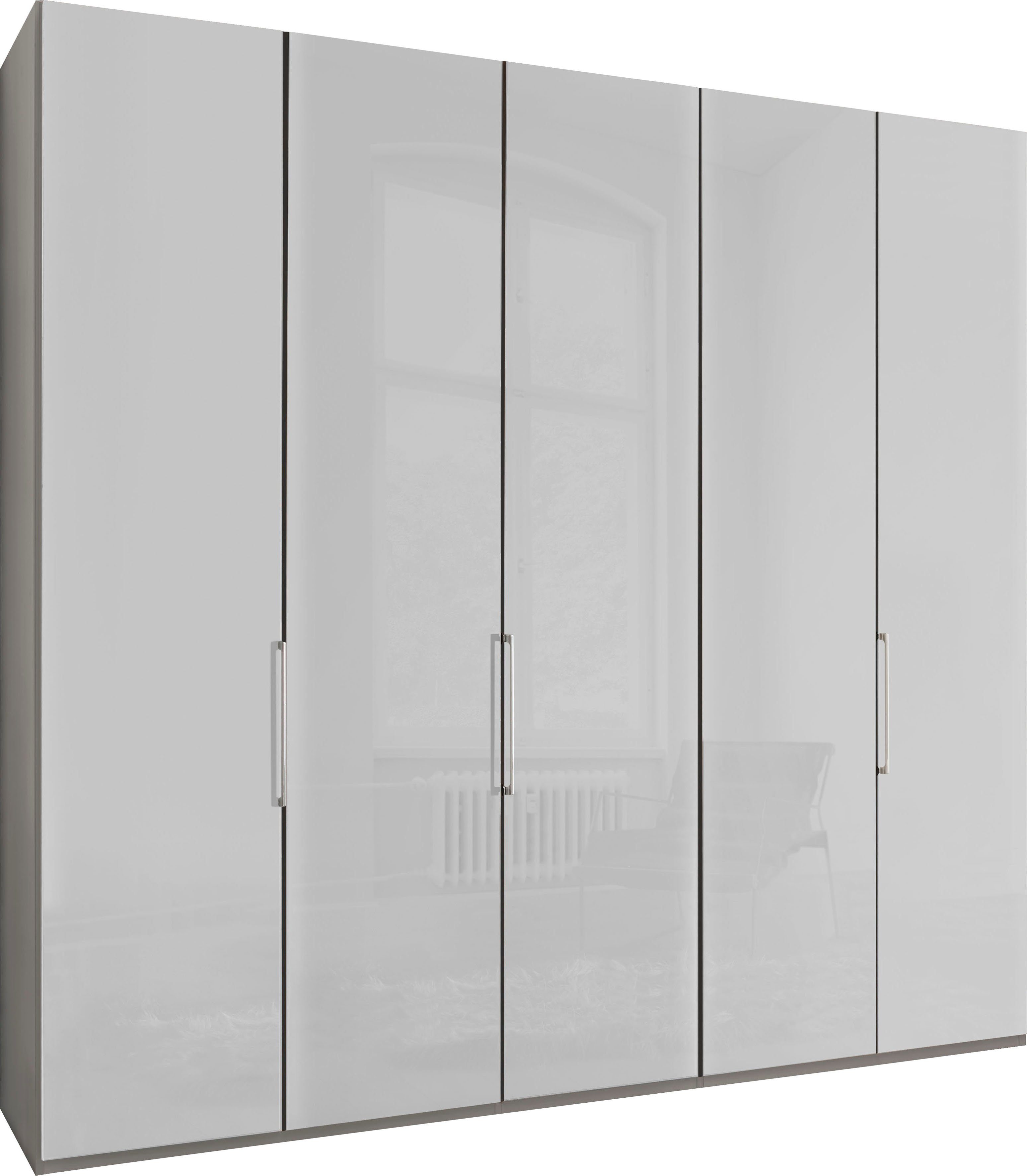 WIEMANN Draaideurkast Monaco, Kledingkast, Kast, Linnenkast, met elegant glazen front met chic glazen front en hoogwaardig beslag inclusief deurdemping