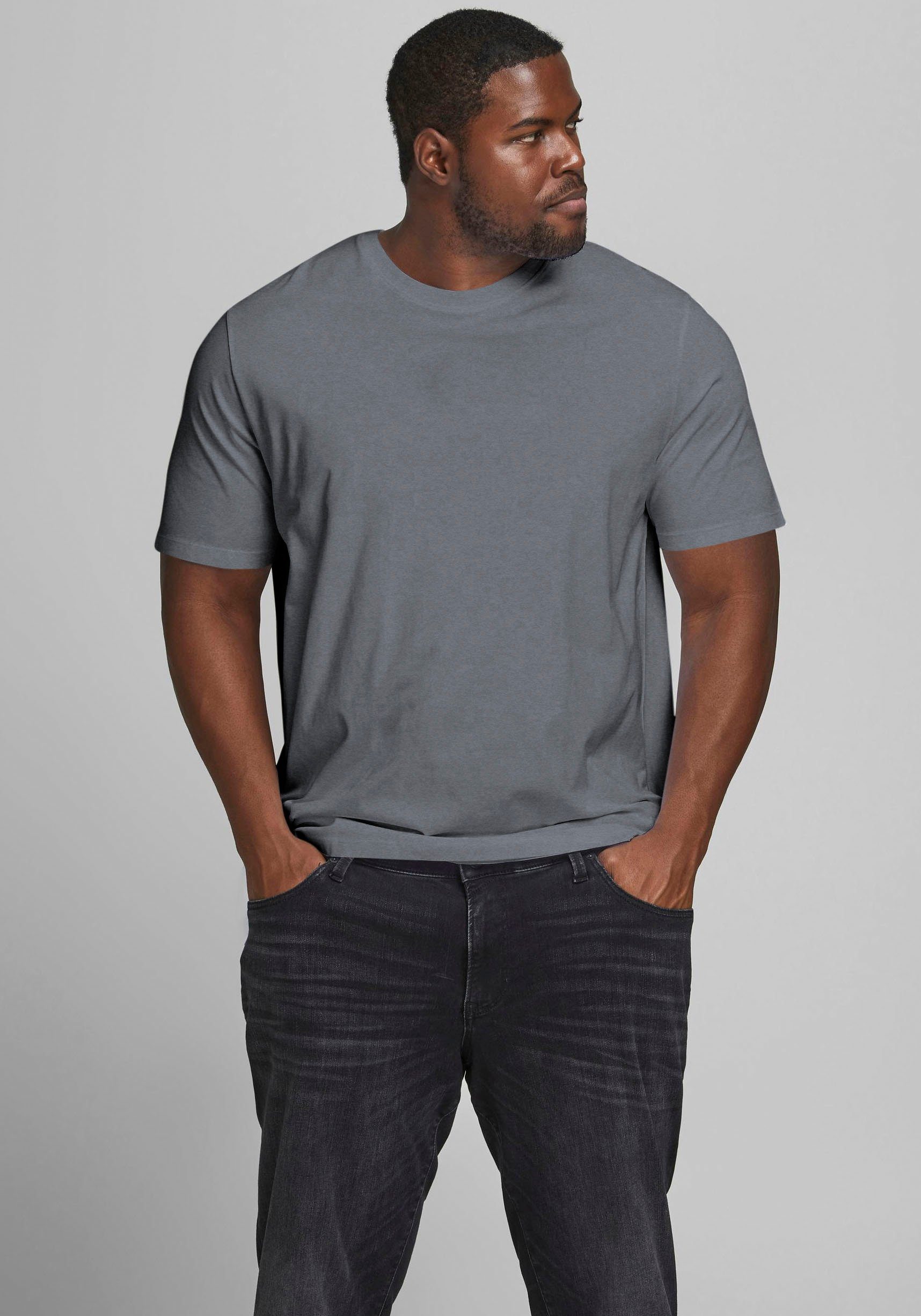 Jack & Jones PlusSize T-shirt NOA TEE met een afgeronde zoom, t/m maat 6xl