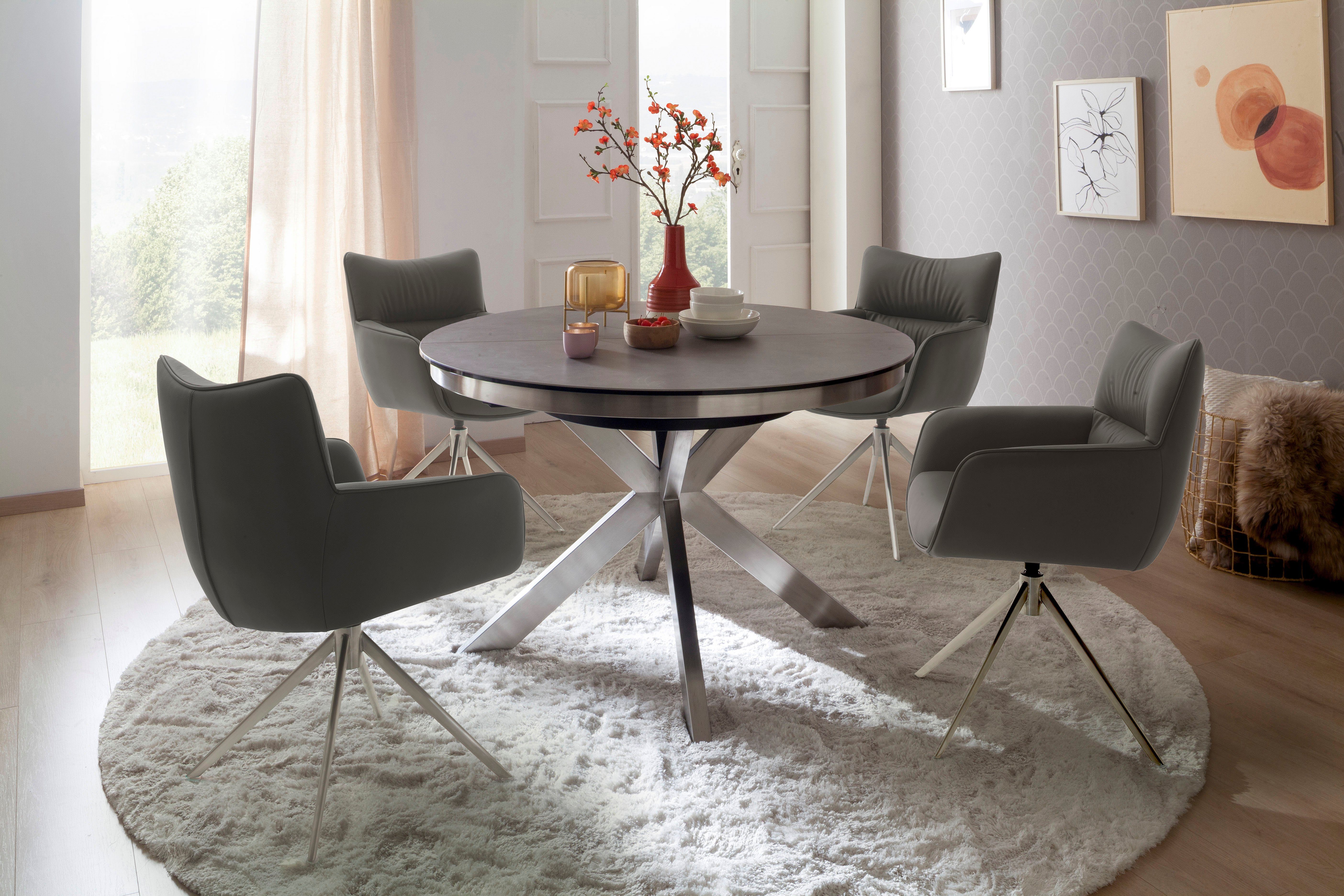 MCA furniture Stoel met 4 poten Limoen (set, 2 stuks), 360° draaibaar, belastbaarheid 120 kg, zithoogte ca. 49 cm (set, 2 stuks)