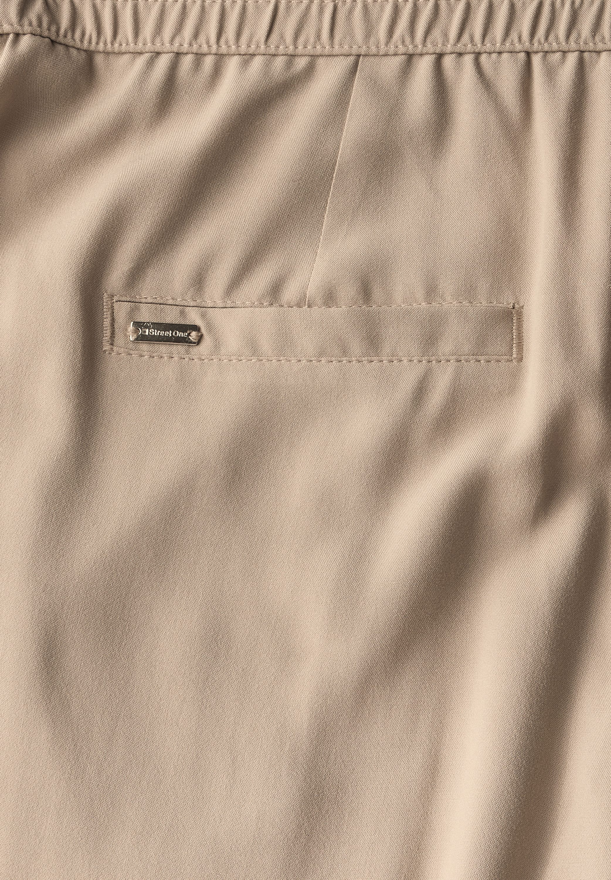 STREET ONE Stoffen broek Style Emee elastische band met rijgkoord