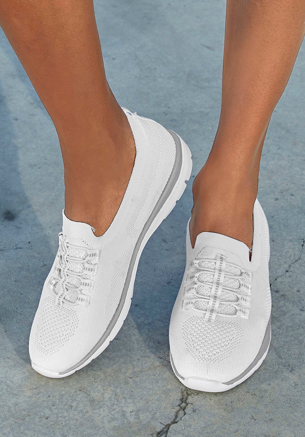 Lascana Sneakers Slipper, halfschoen, licht mesh materiaal Slippers, lage schoenen, om in te schieten, licht meshmateriaal VEGAN