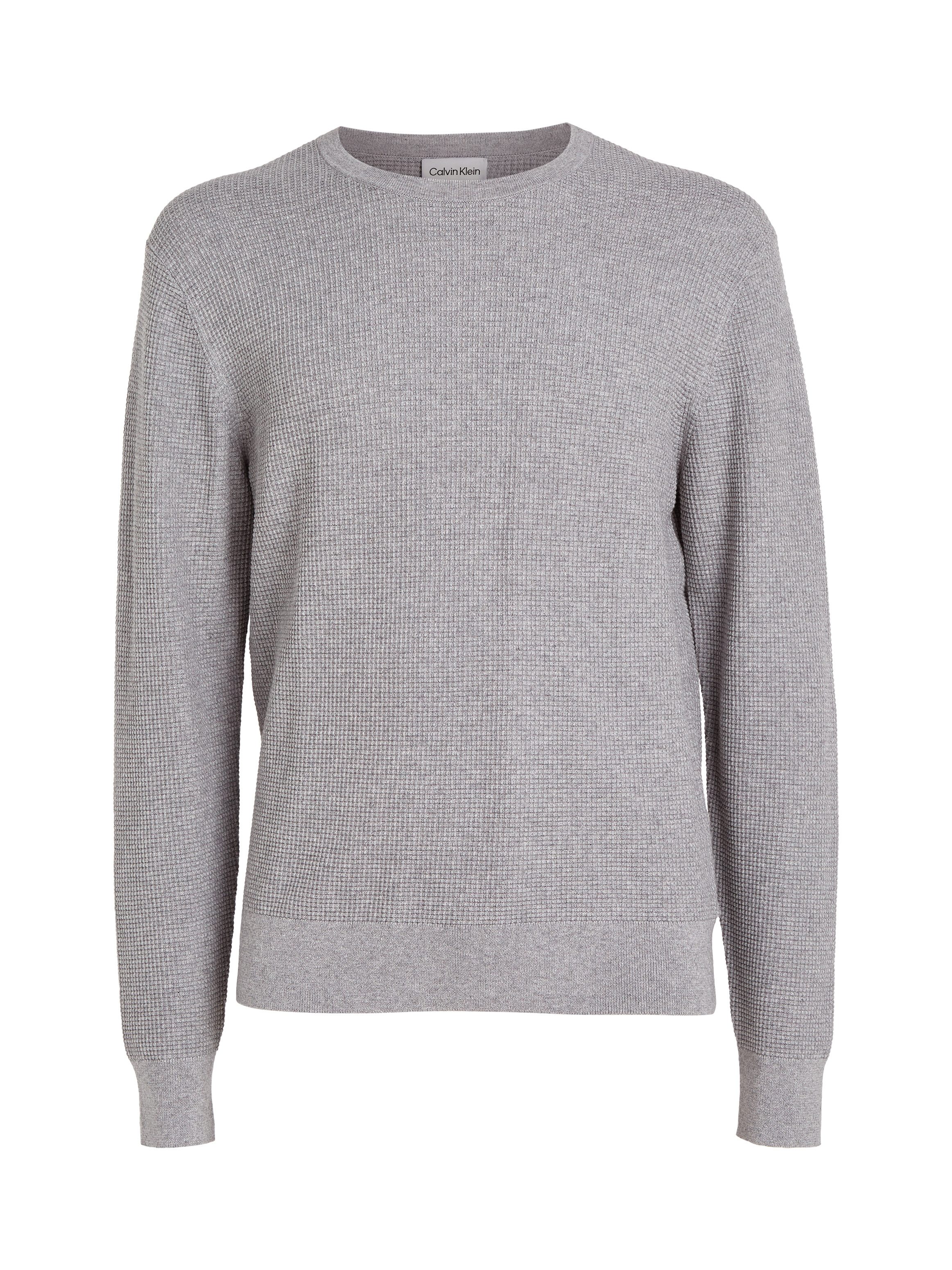 Calvin Klein Trui met ronde hals WAFFLE STRUCTURE SWEATER