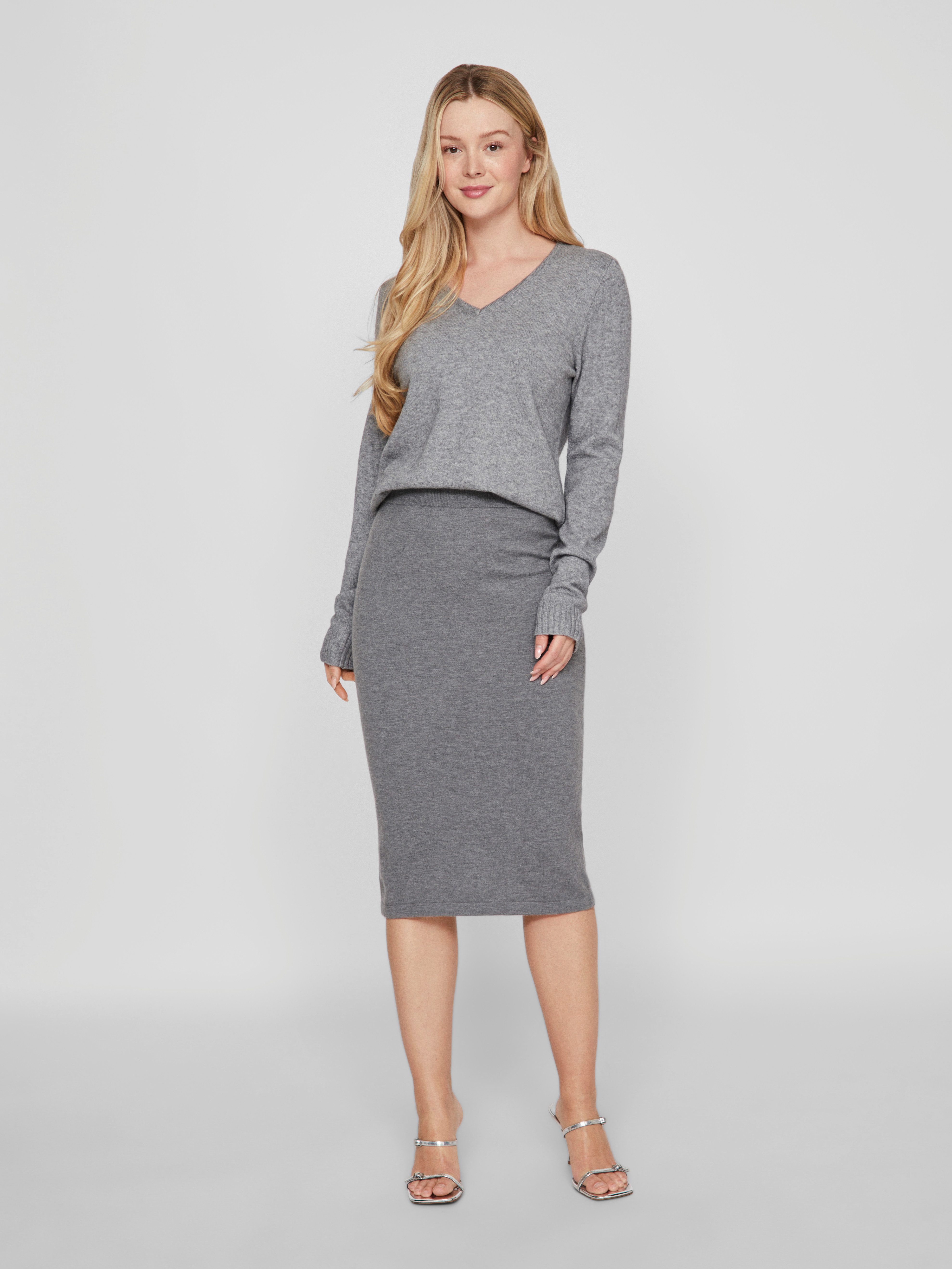 Vila Trui met V-hals VIRIL V-NECK L S KNIT TOP NOOS