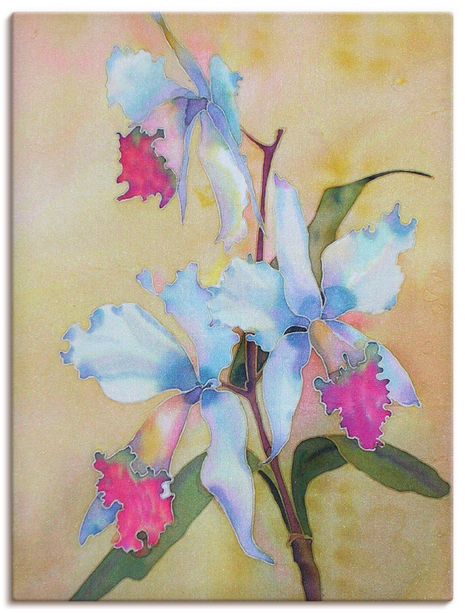 Artland Artprint Wit-blauwe orchidee in vele afmetingen & productsoorten -artprint op linnen, poster, muursticker / wandfolie ook geschikt voor de badkamer (1 stuk)