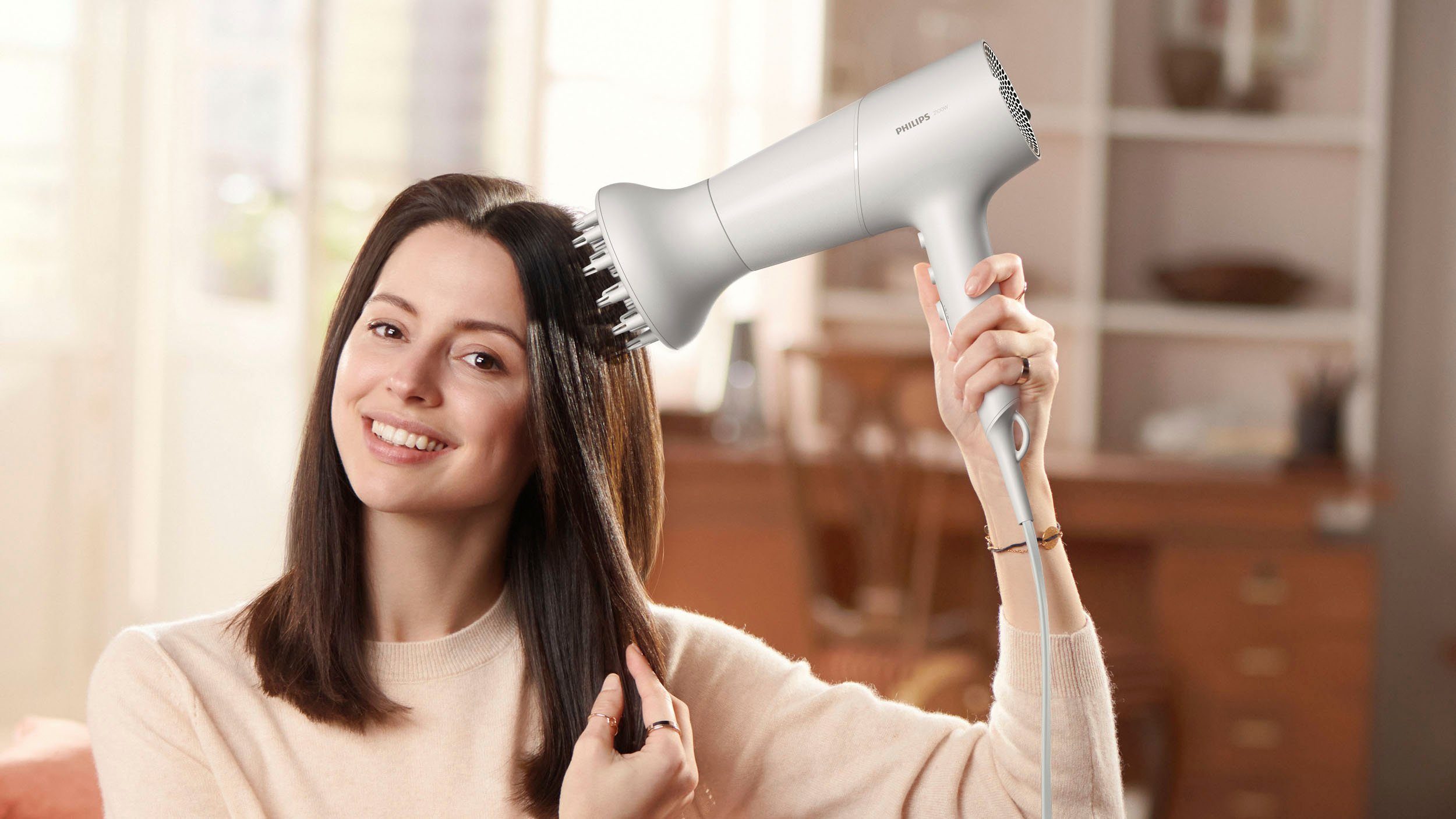 Philips Haardroger Series 5000 BHD501/20 met thermoshield technologie, 3 warmte- en 2 snelheidsstanden