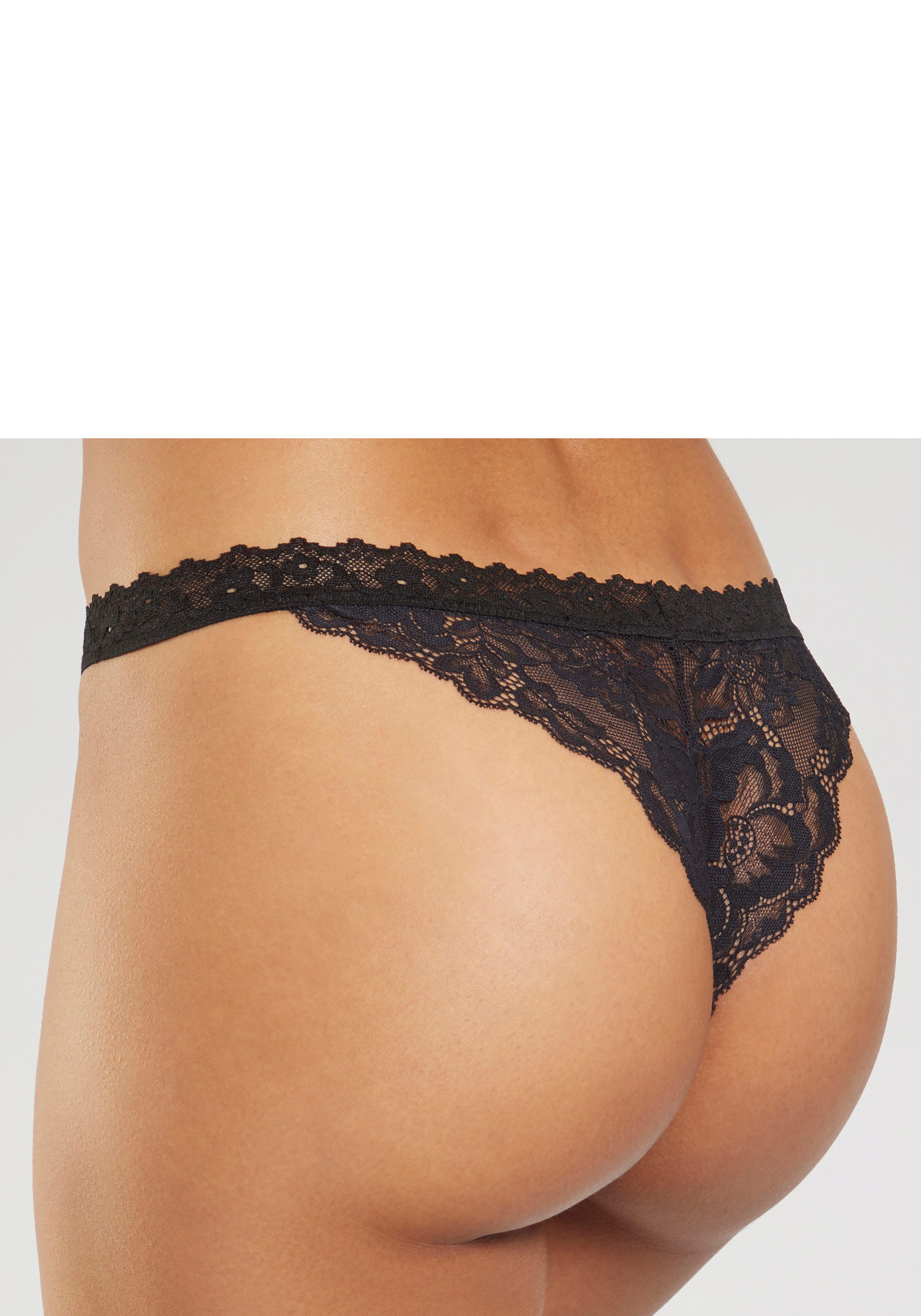 petite fleur gold Tanga-ouvert rondom van bloemige kant, lingerie