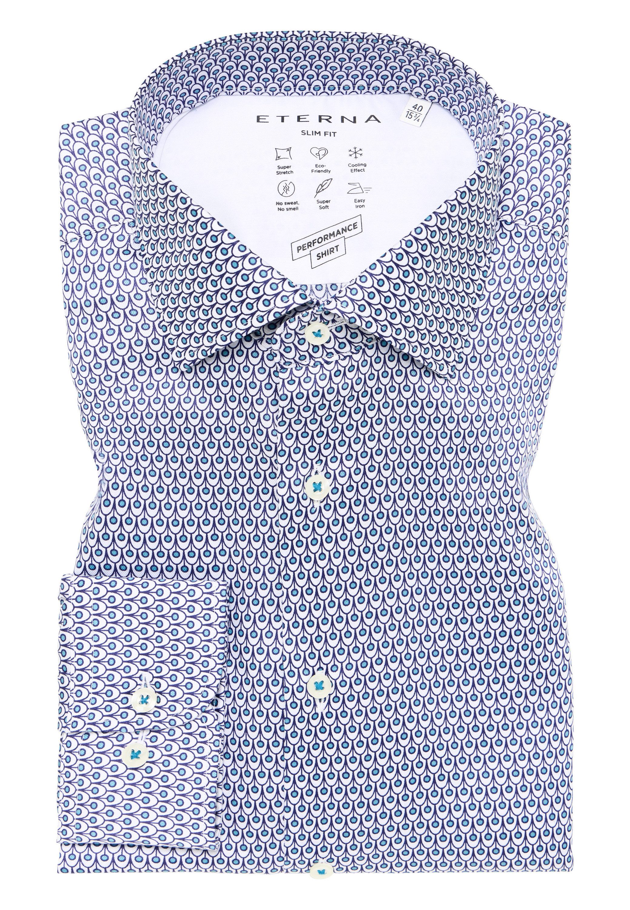 Eterna Overhemd met lange mouwen Slim fit EASY IRON (gemakkelijk te strijken)