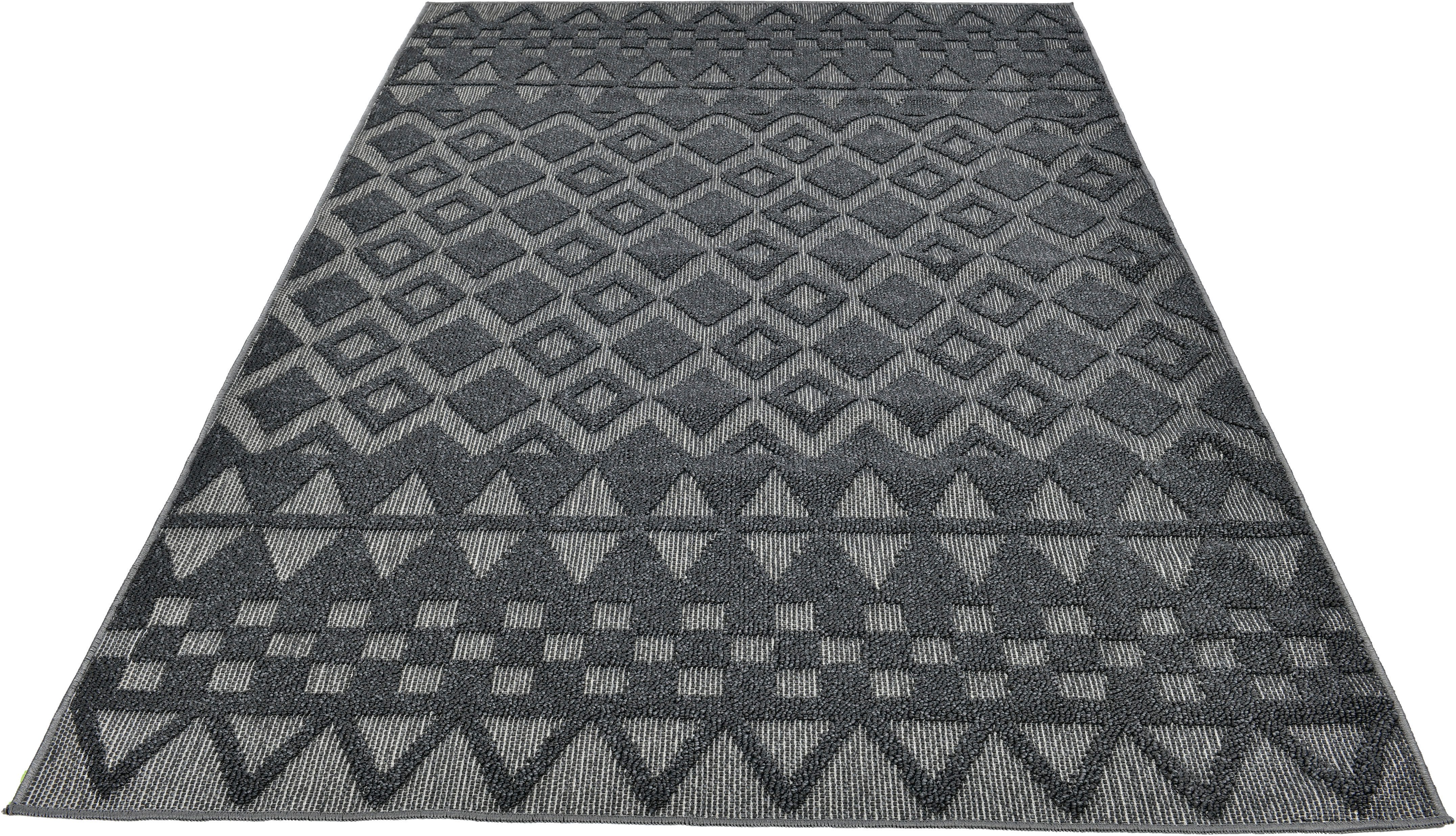 my home Vloerkleed Juliane Outdoor ook voor keuken of eetkamer Hoog-laag structuur, boho, geschikt voor buiten, balkon, terras, camping
