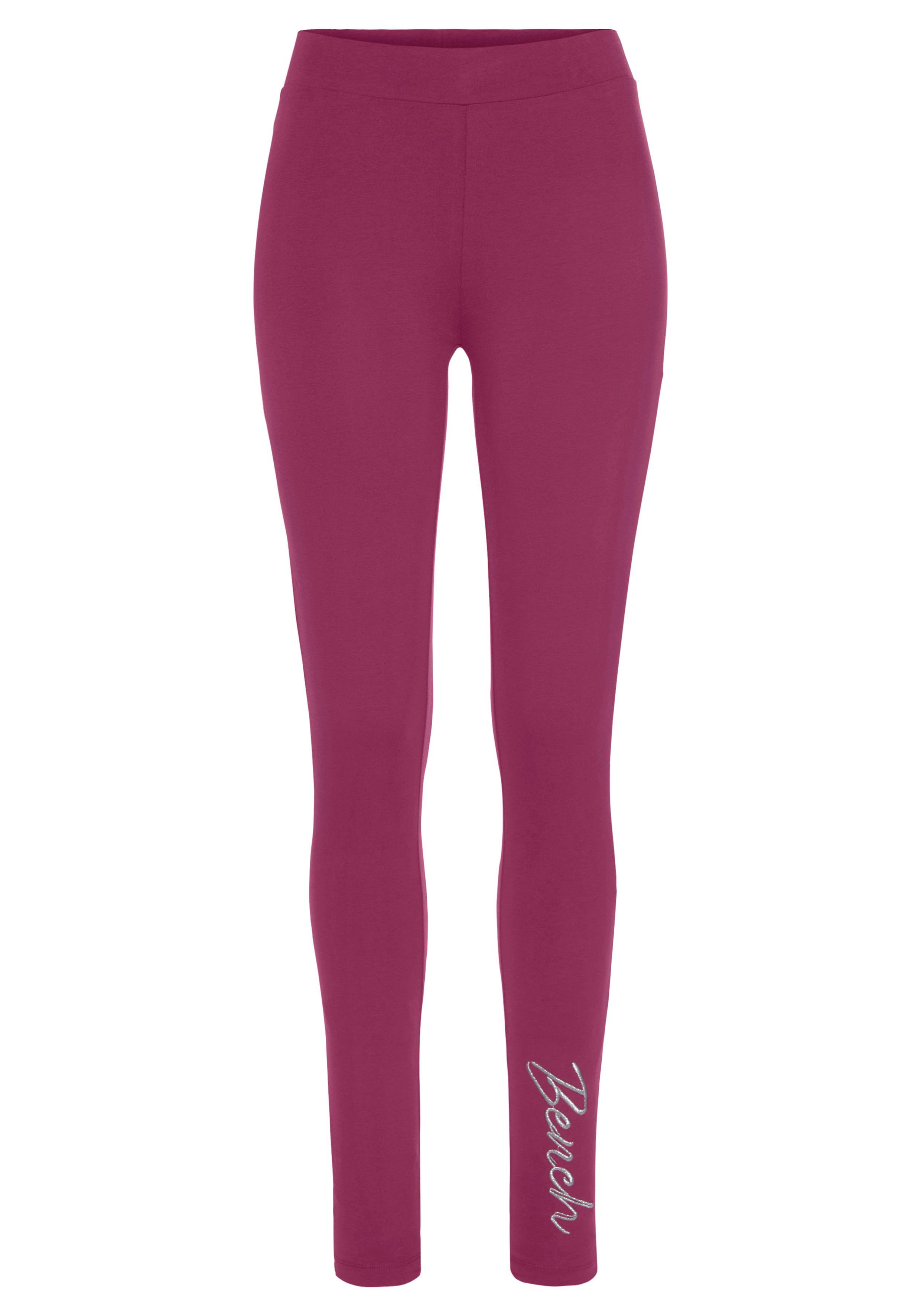Bench. Loungewear Legging met glinsterend logoborduursel op het been