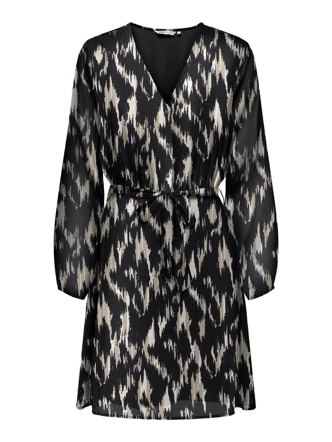 Only Gedessineerde jurk ONLCERA 3/4 SHORT DRESS WVN NOOS