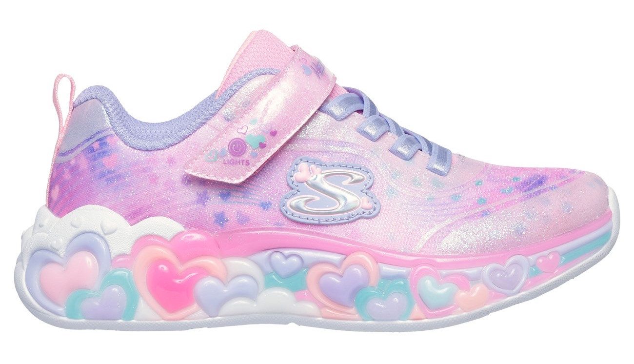 Skechers Sneakers ETERNAL HEART LIGHTS , blink,-klittenbandschoen met hart-applicatie, maat sjabloon om te downloaden