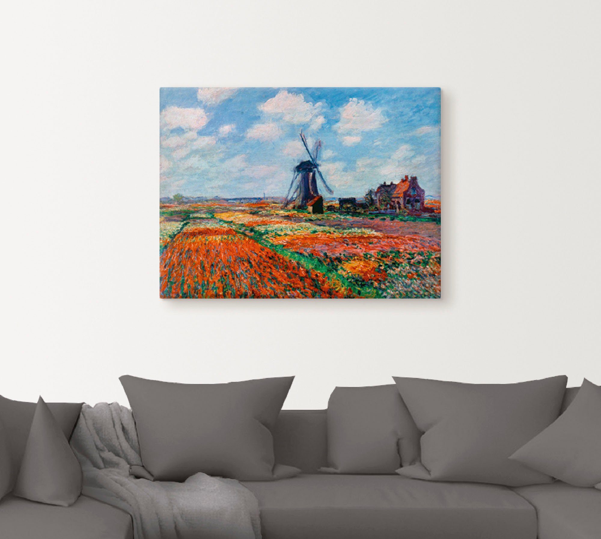 Artland Artprint op linnen Tulpenvelden in Nederland, 1886