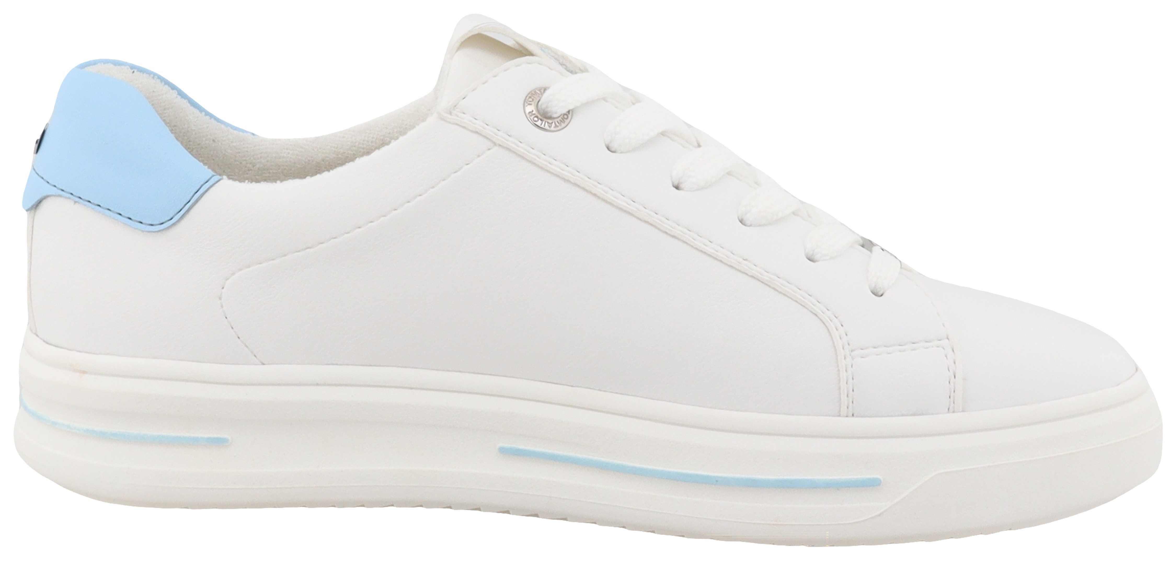 Tom Tailor Plateausneakers , lage schoen, vrijetijdsschoen, veterschoen, contrastafwerking op de hiel