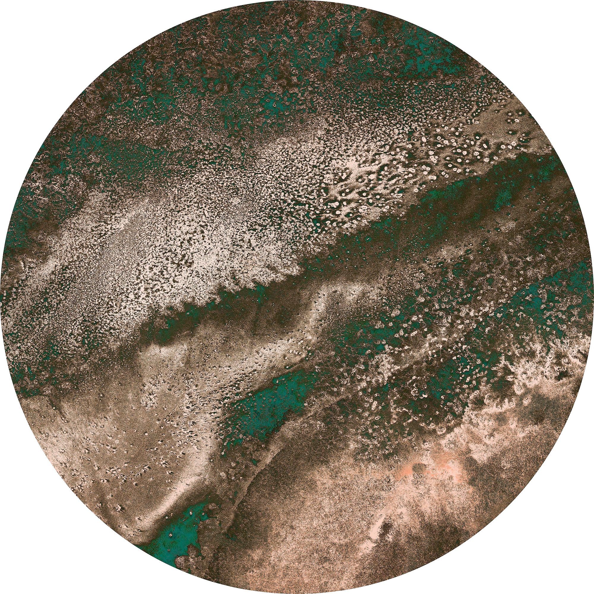 komar vliesbehang cuivre 125 x 125 cm (breedte x hoogte), rond en zelfklevend (1 stuk) multicolor