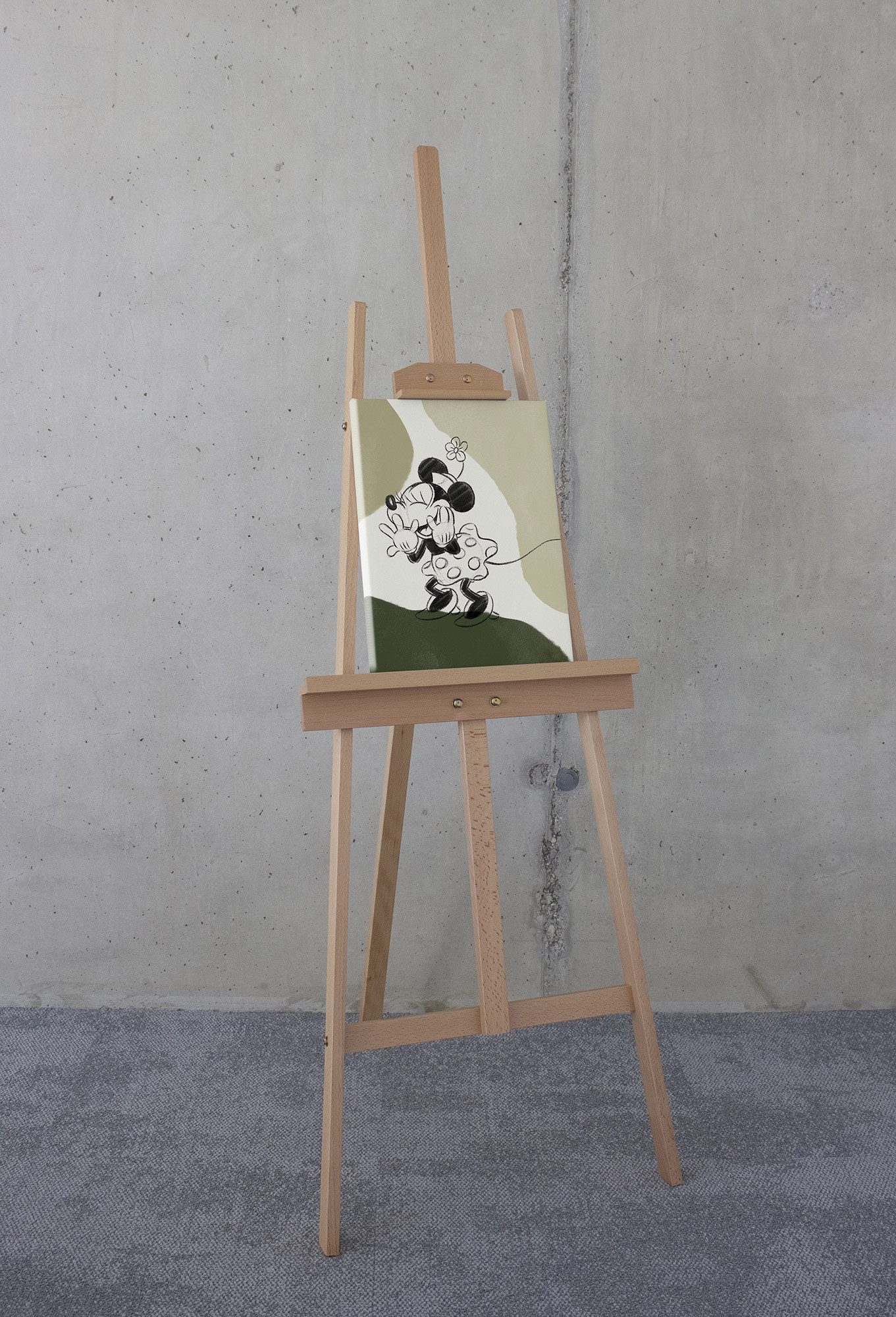 Komar Artprint op linnen Disney Minnie Mouse Laughing 300 x 280 cm (breedte x hoogte) - behang, vlies, woonkamer, slaapkamer