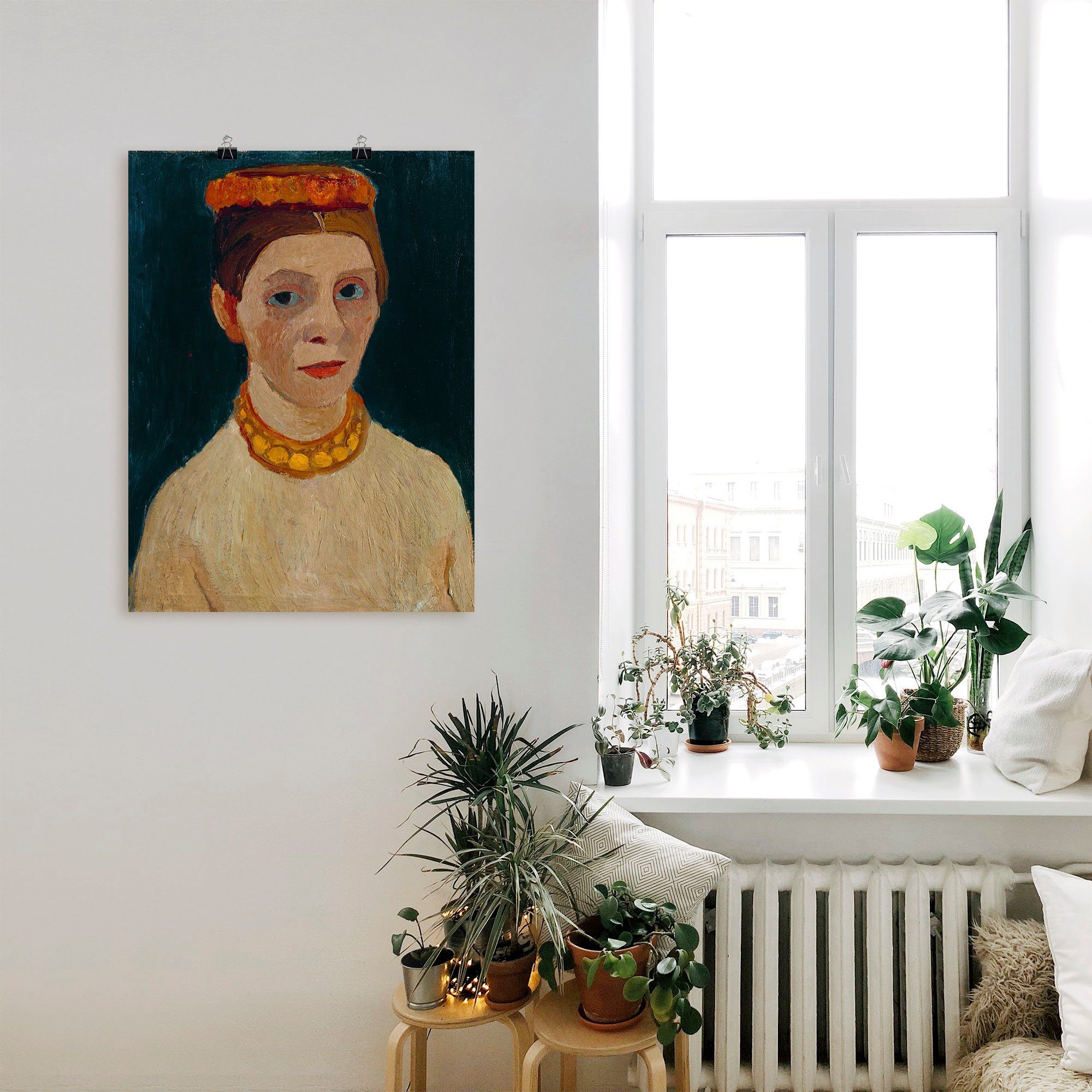 Artland Artprint Rode bloemenkrans en ketting. als artprint op linnen, muursticker of poster in verschillende maten